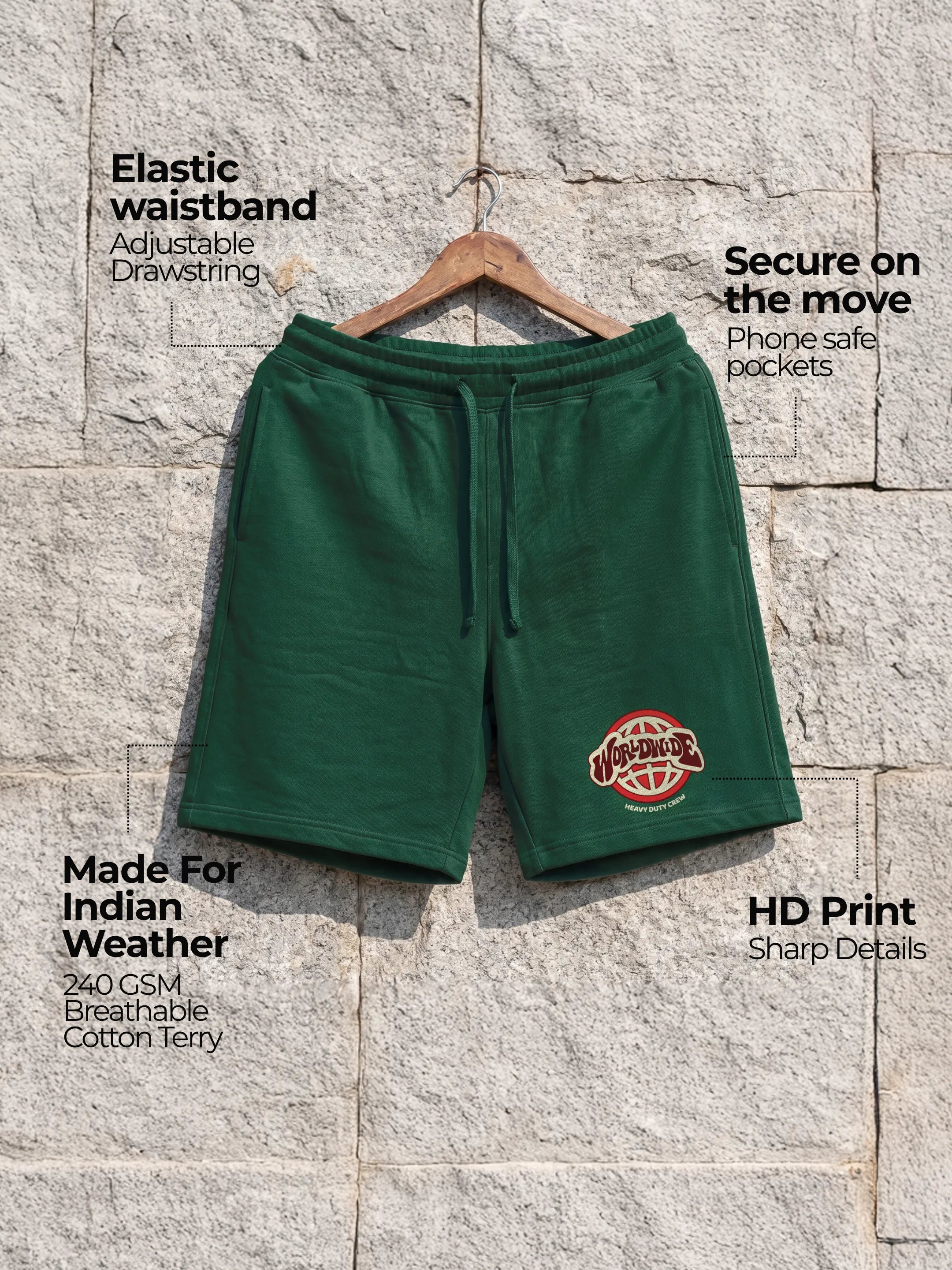 World Wide Cotton Mens Shorts