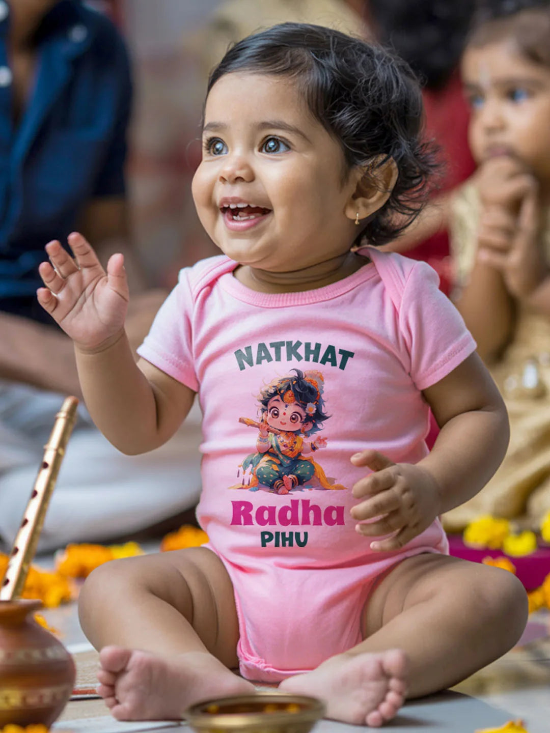 Natkhat Radha Baby Romper | Onesies w/ Custom Name