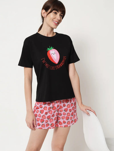 I am Sweet Like Strawberries Shorts And T-Shirt Set