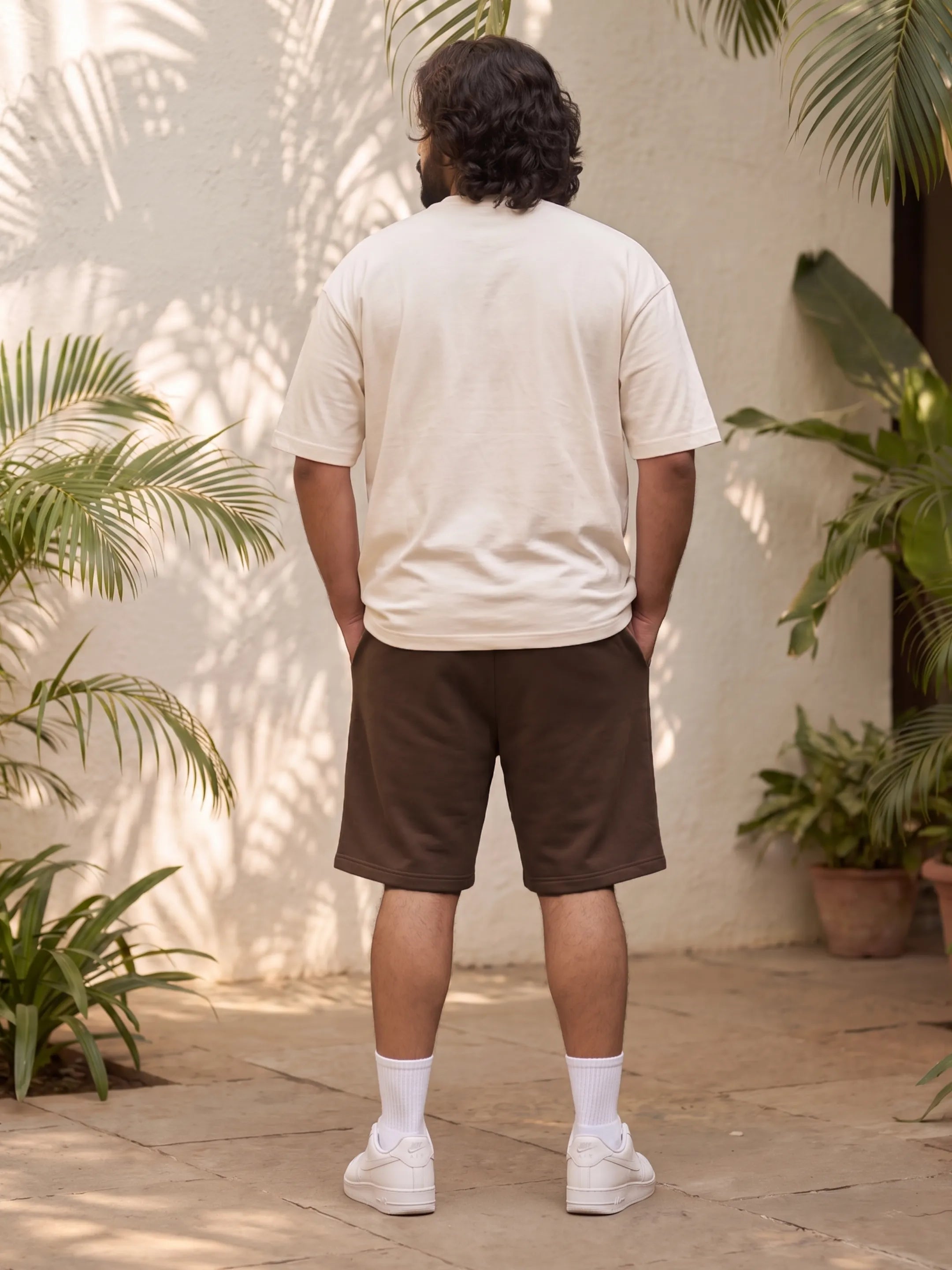 Brown Boys Cotton Mens Shorts