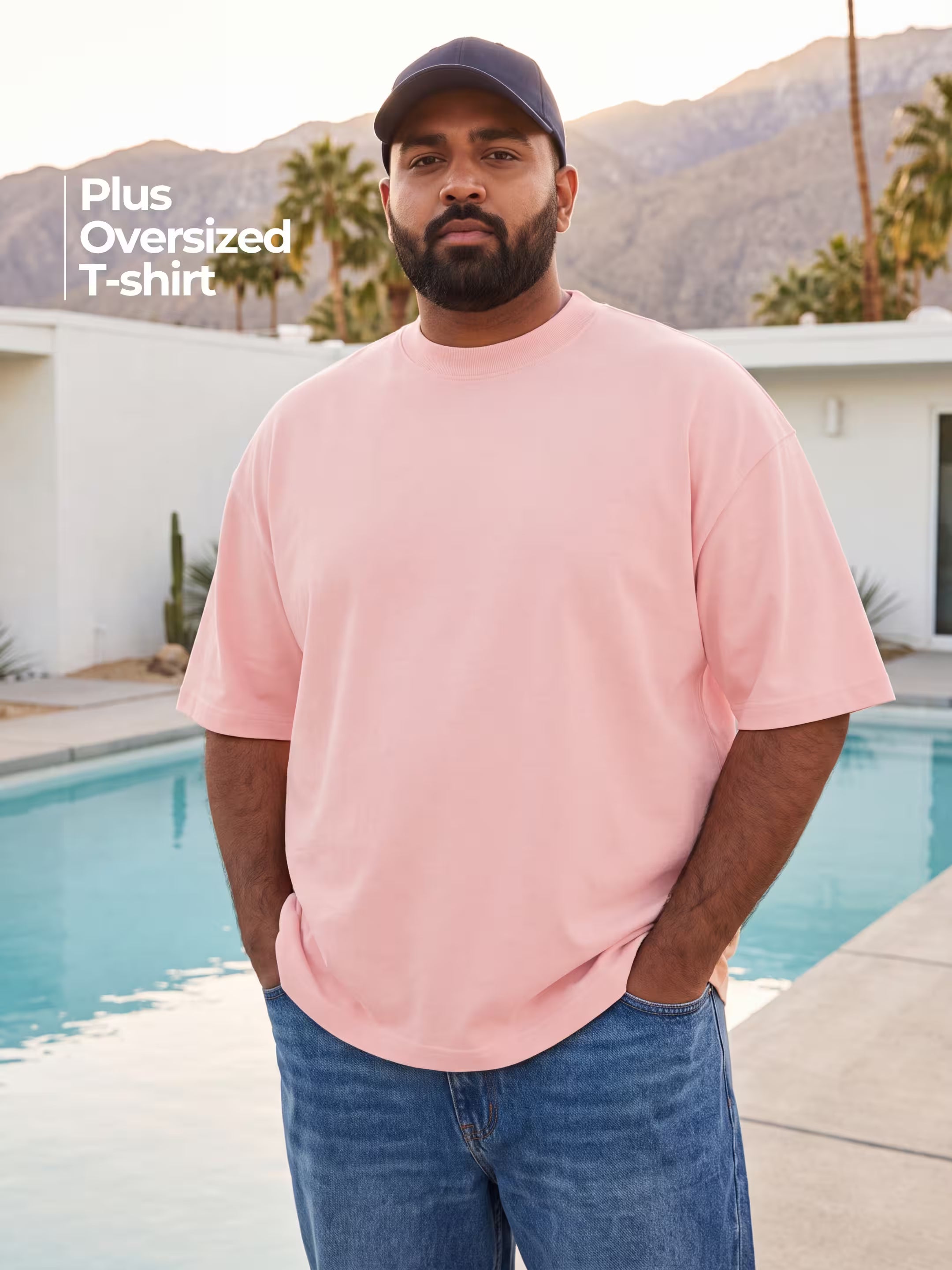 Peach Men's Oversized T-Shirt