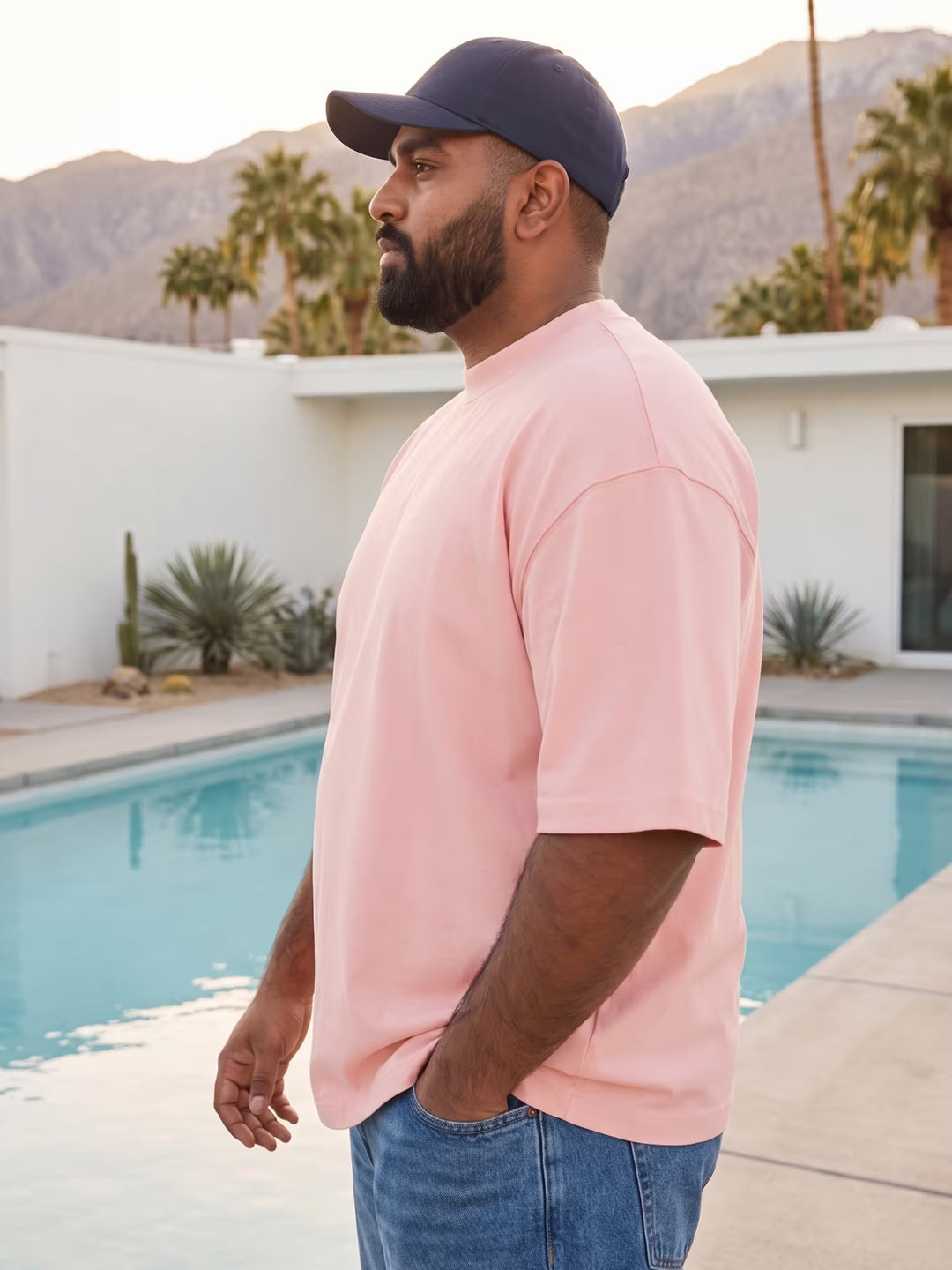 Peach Men's Oversized T-Shirt