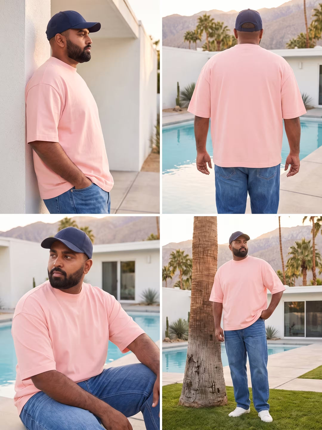 Peach Men's Oversized T-Shirt