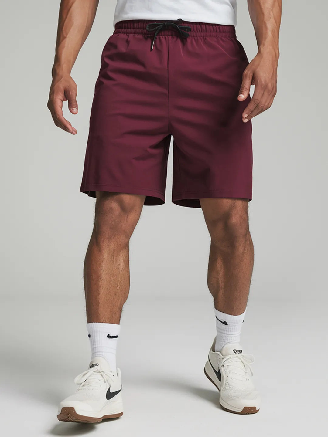 Maroon Cotton Mens Shorts
