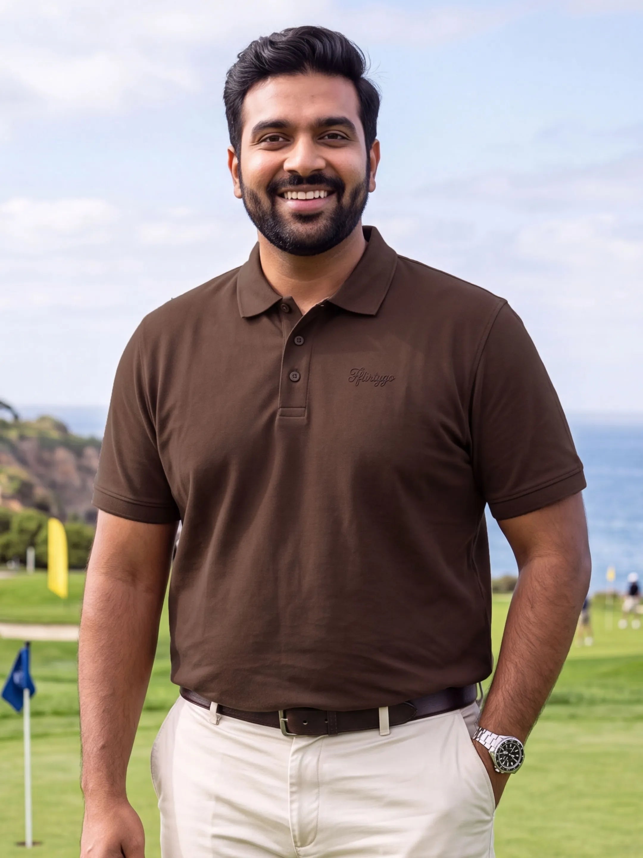 Espresso brown Men's PurEase Core Polo