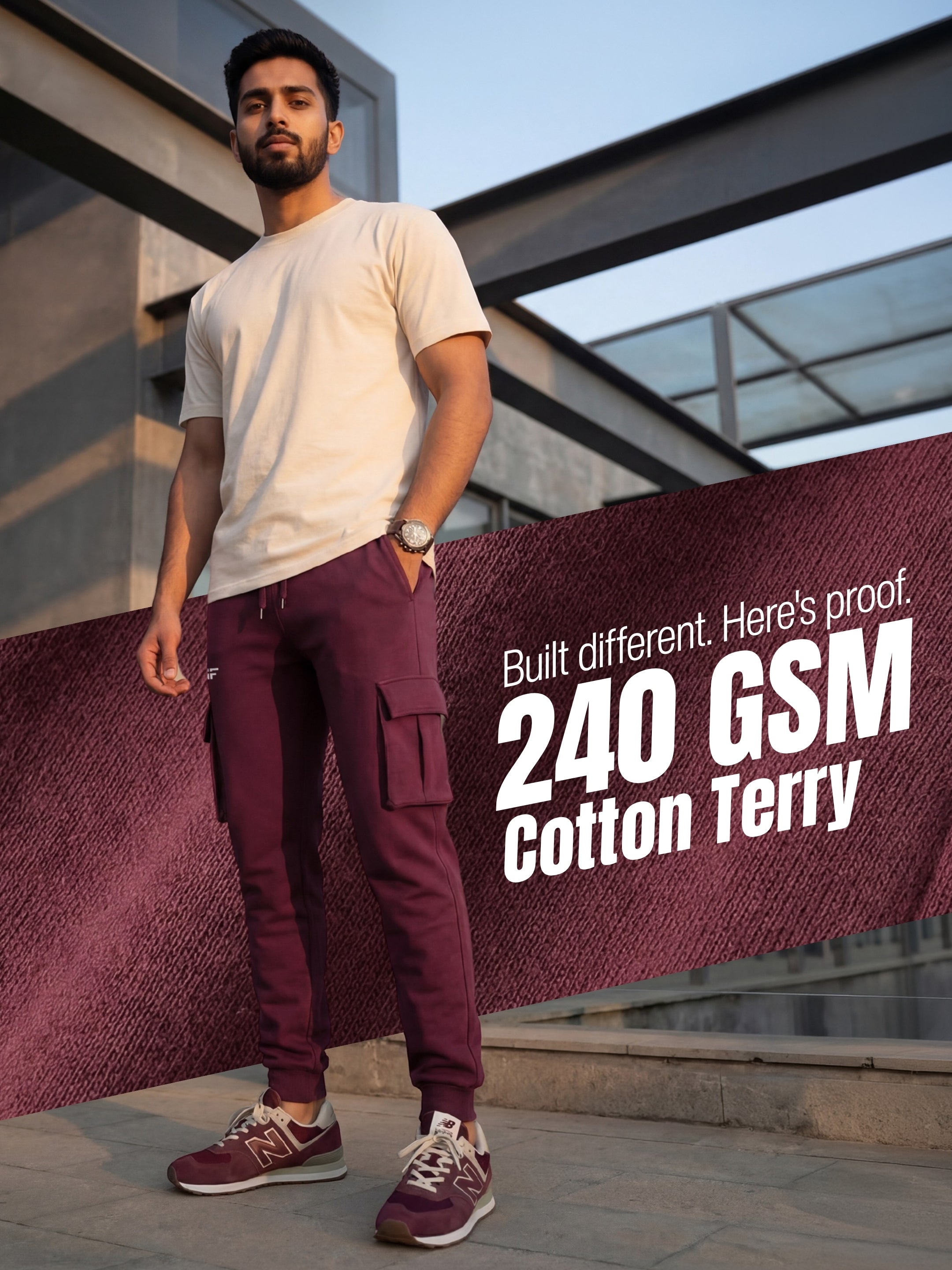 Maroon Joggers w/ Box Pockets
