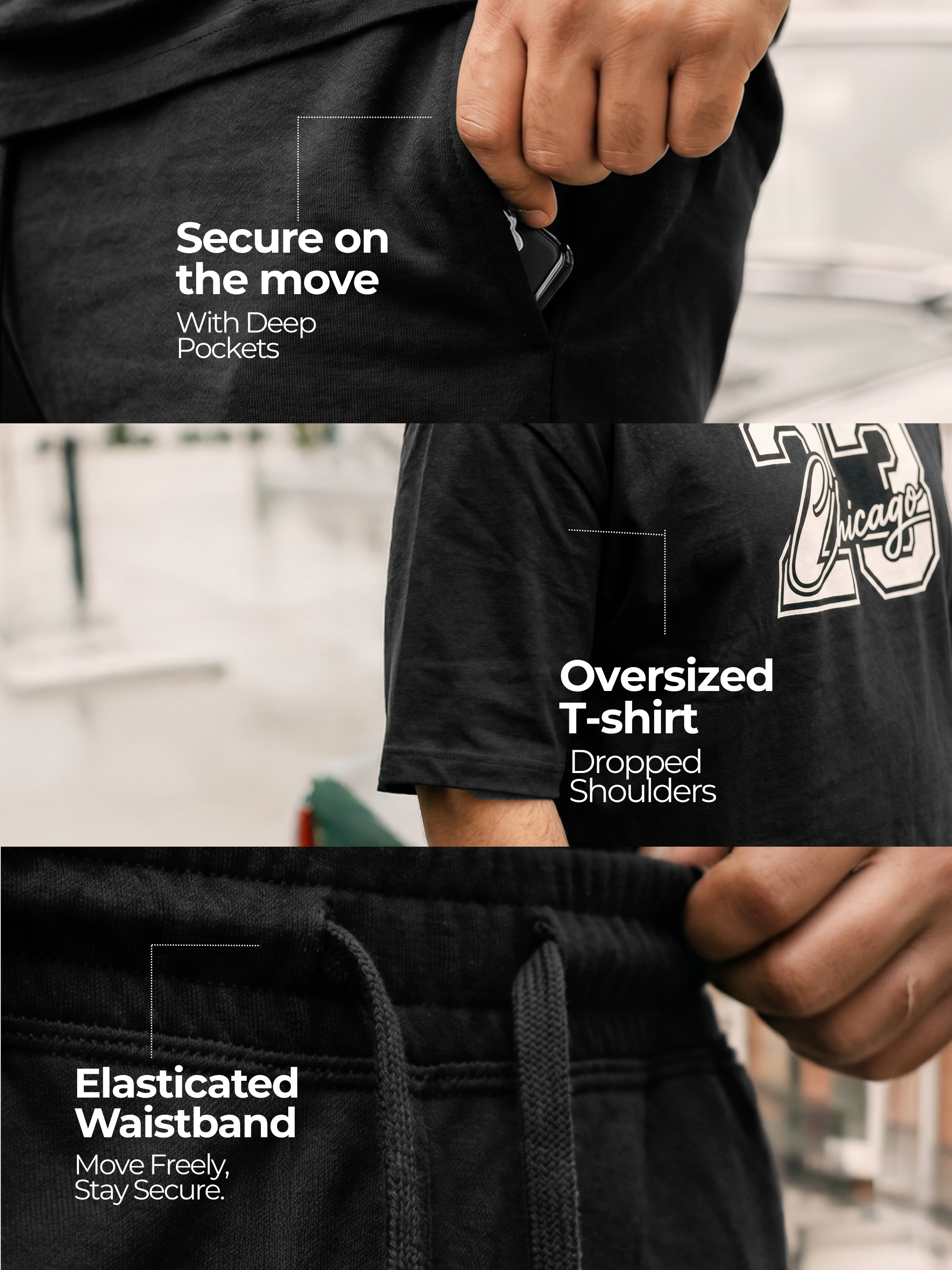 23 Chicago Cotton Men's Oversized Coord Sets