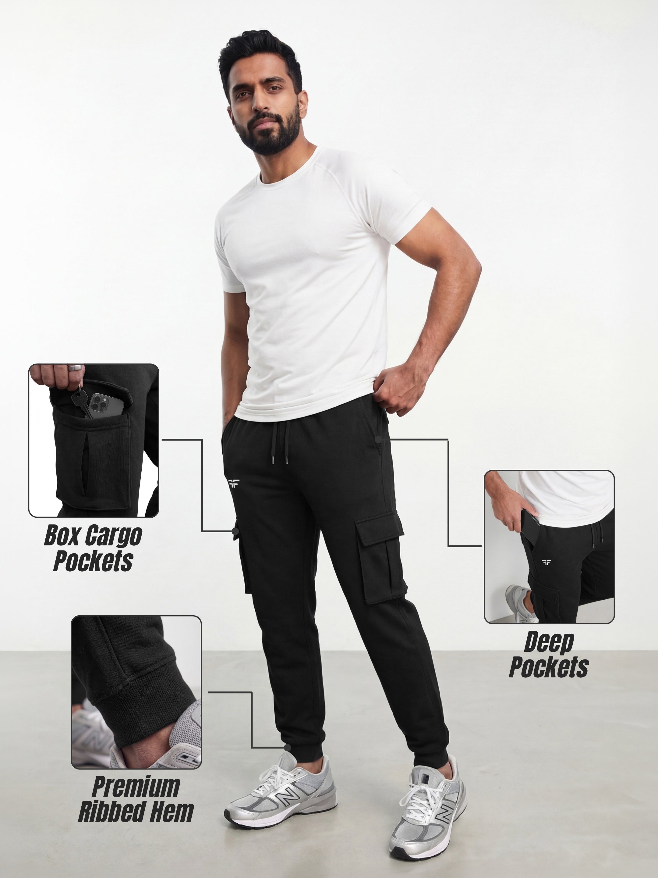 Black Joggers w/ Box Pockets