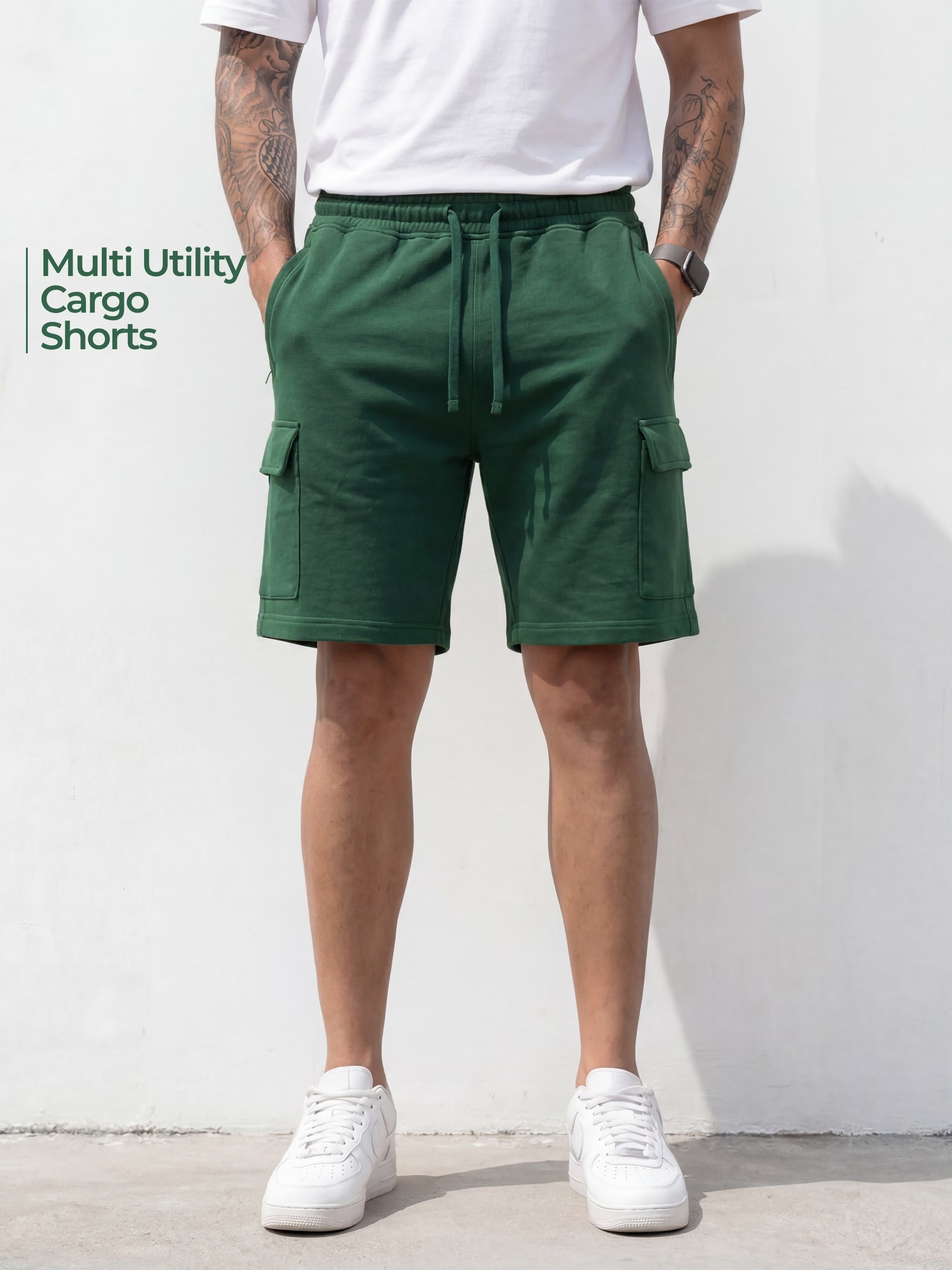 Forest Green Cargo Cotton Men's Shorts