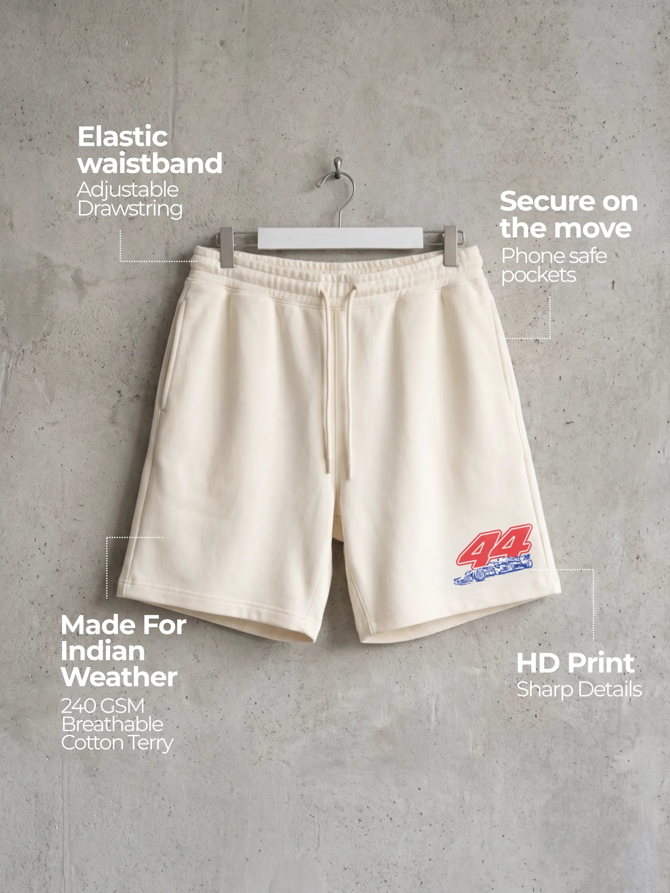 44 Racing Cotton Mens Shorts