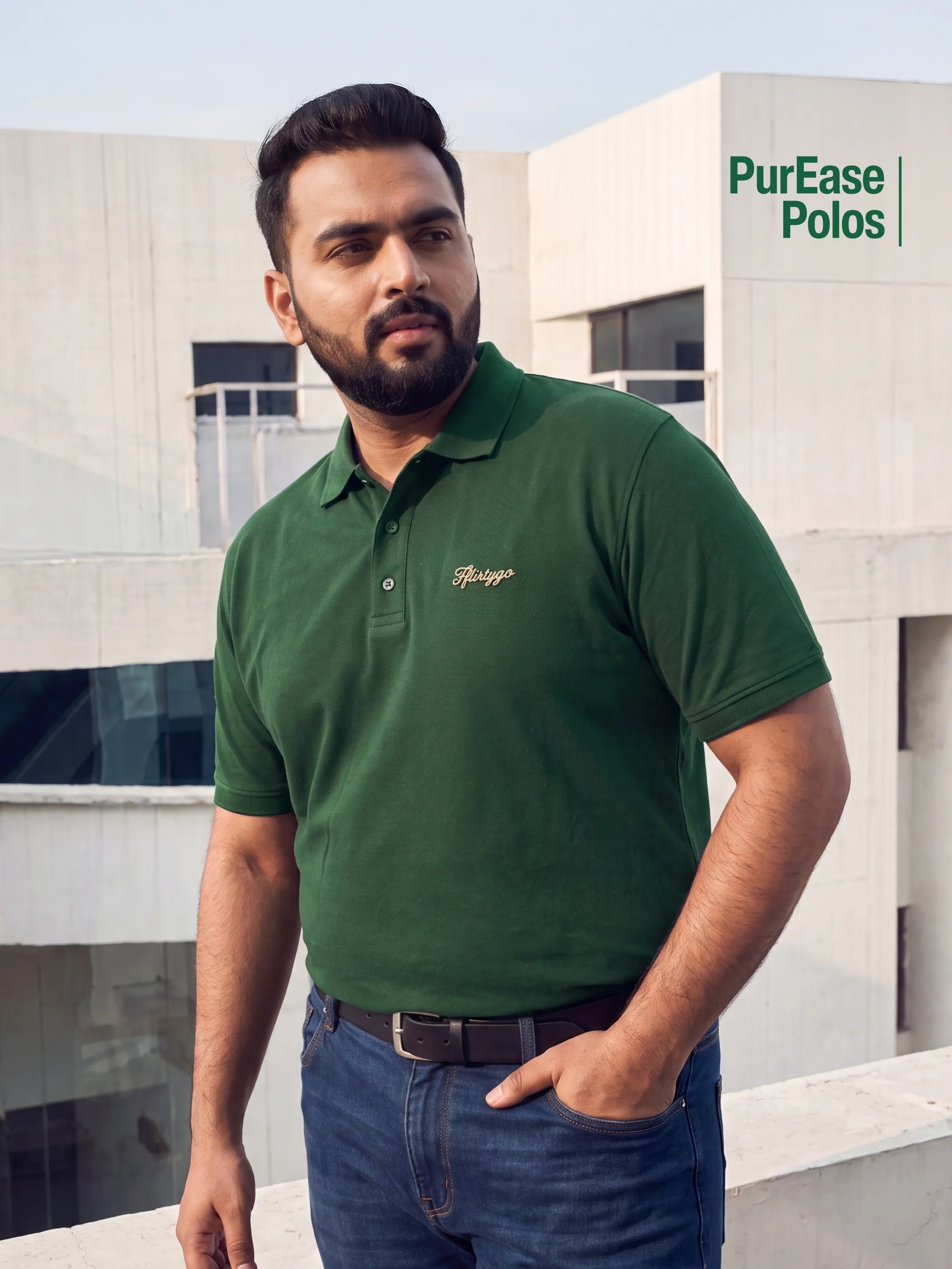 Forest Green Men's PurEase Core Polo
