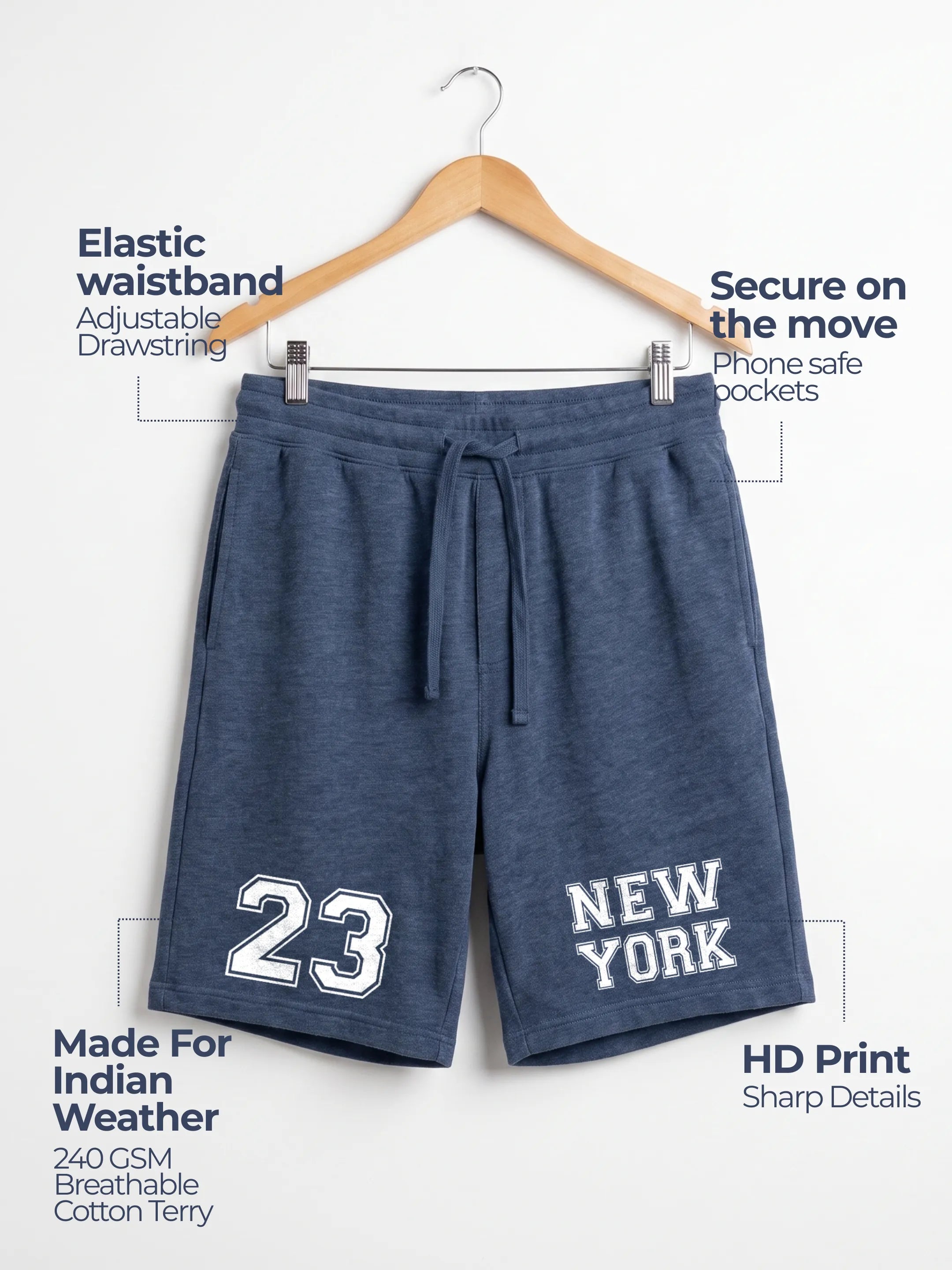 23 New York Cotton Mens Shorts