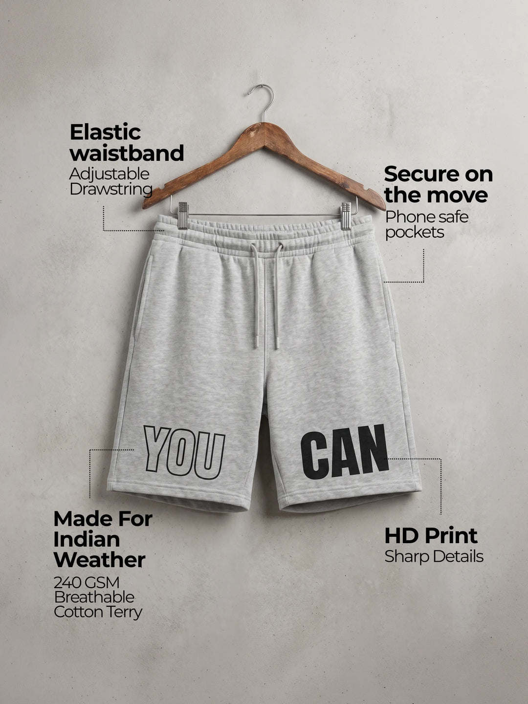 You Can Cotton Mens Shorts