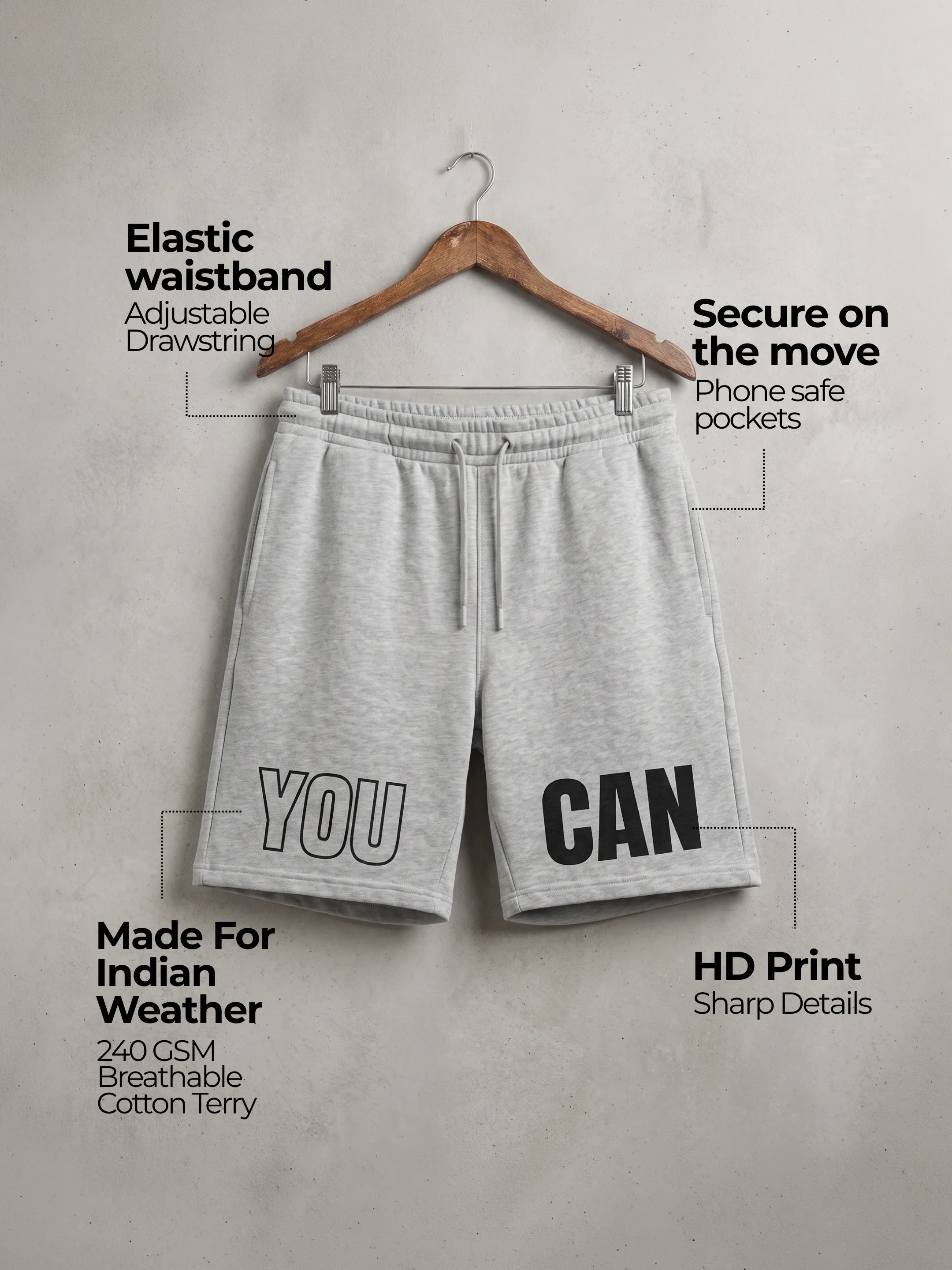 You Can Cotton Mens Shorts