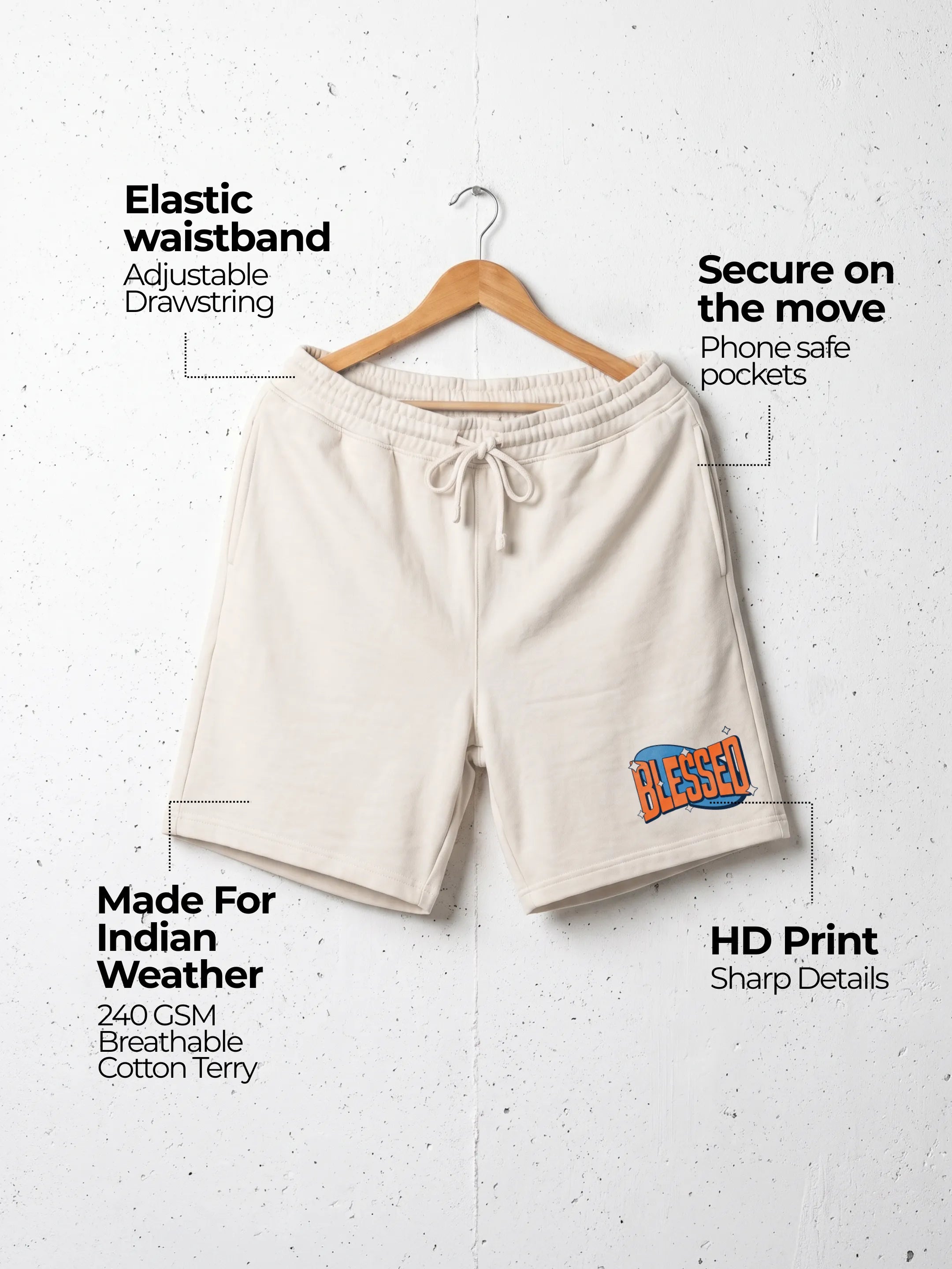 Blessed Cotton Mens Shorts