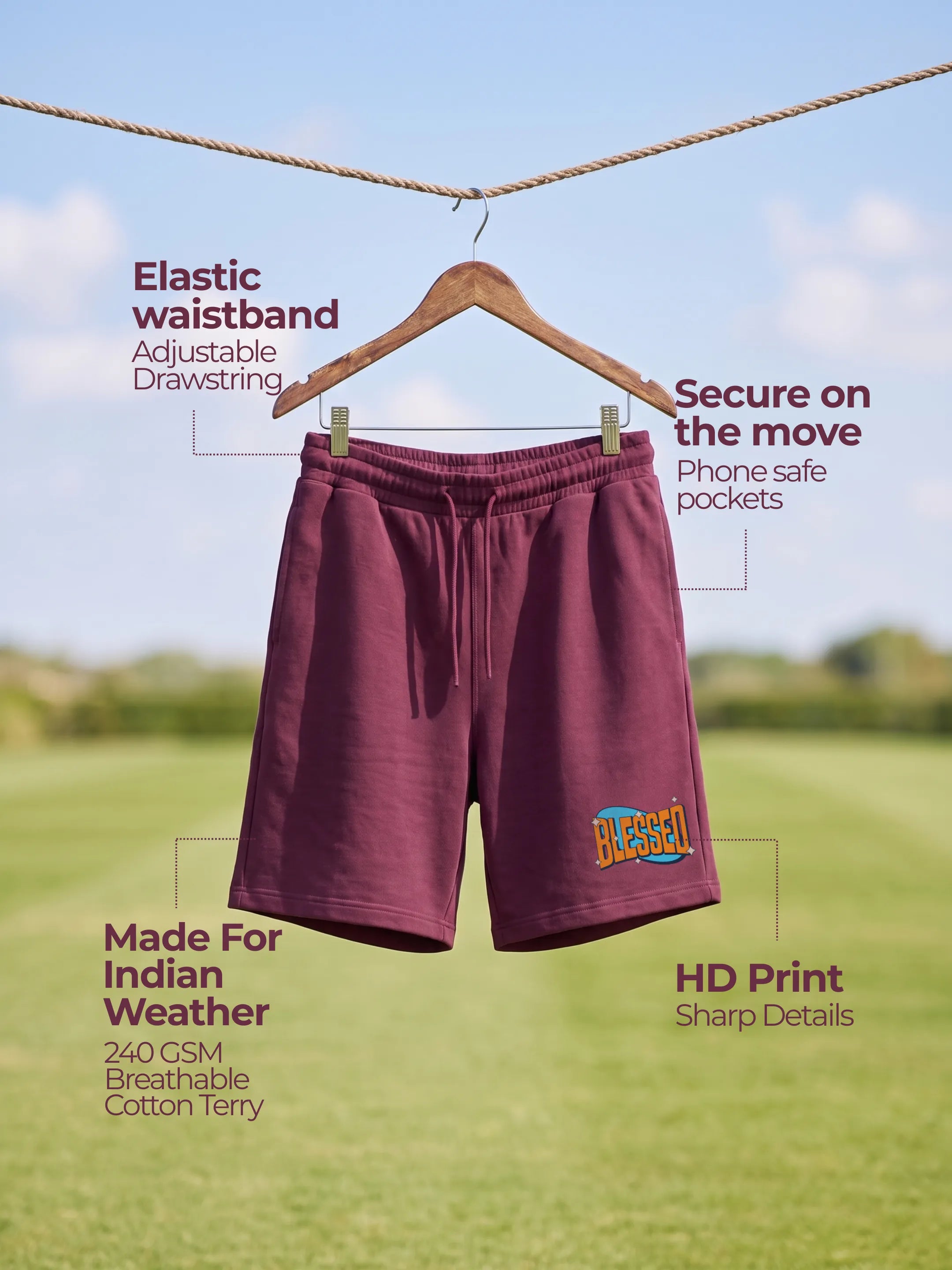 Blessed Cotton Mens Shorts