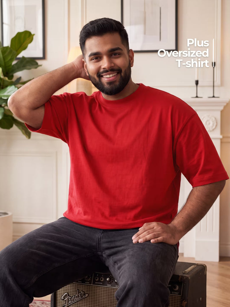 Red Men's Oversized T-Shirt