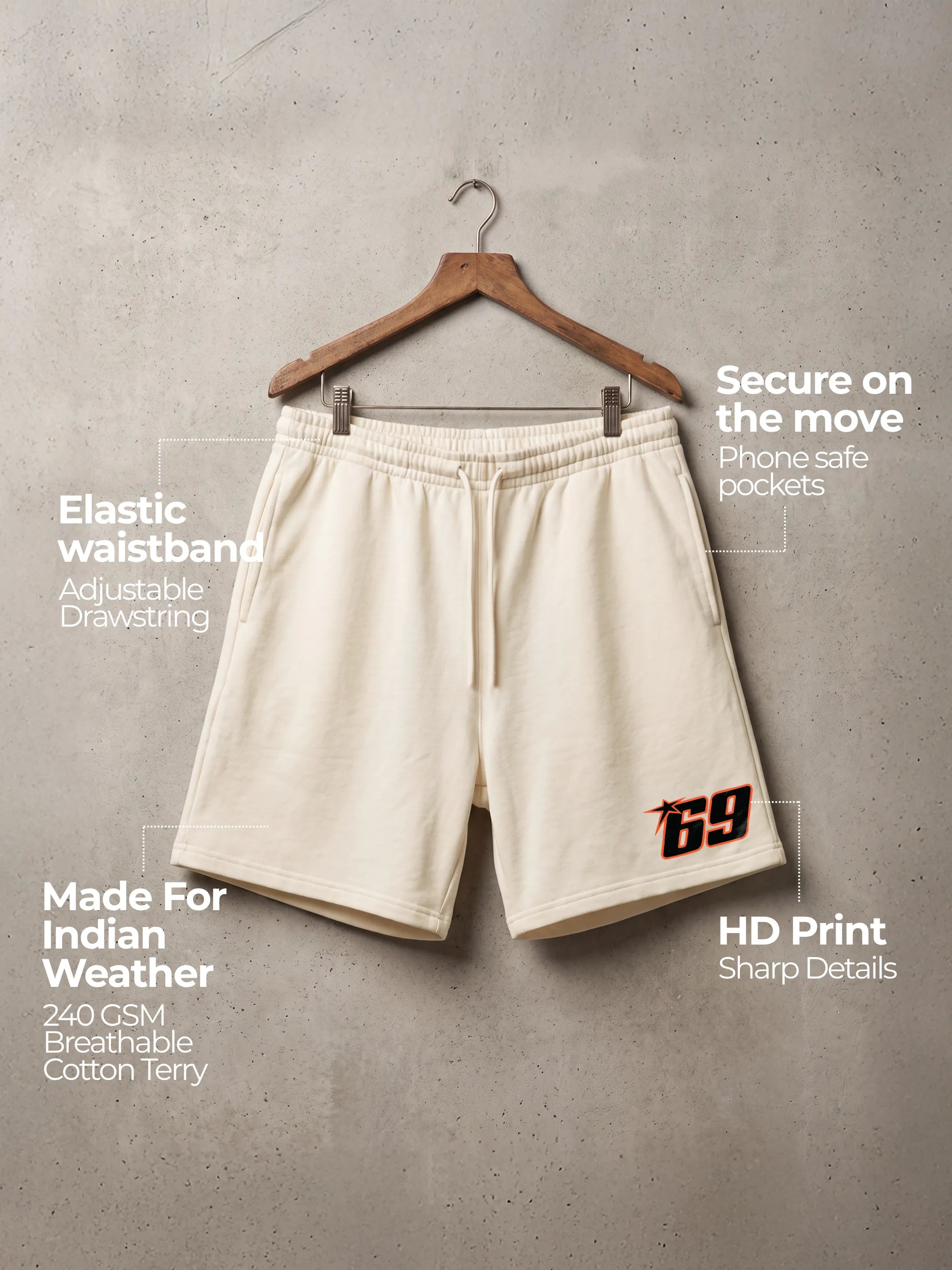 69 Cotton Mens Shorts