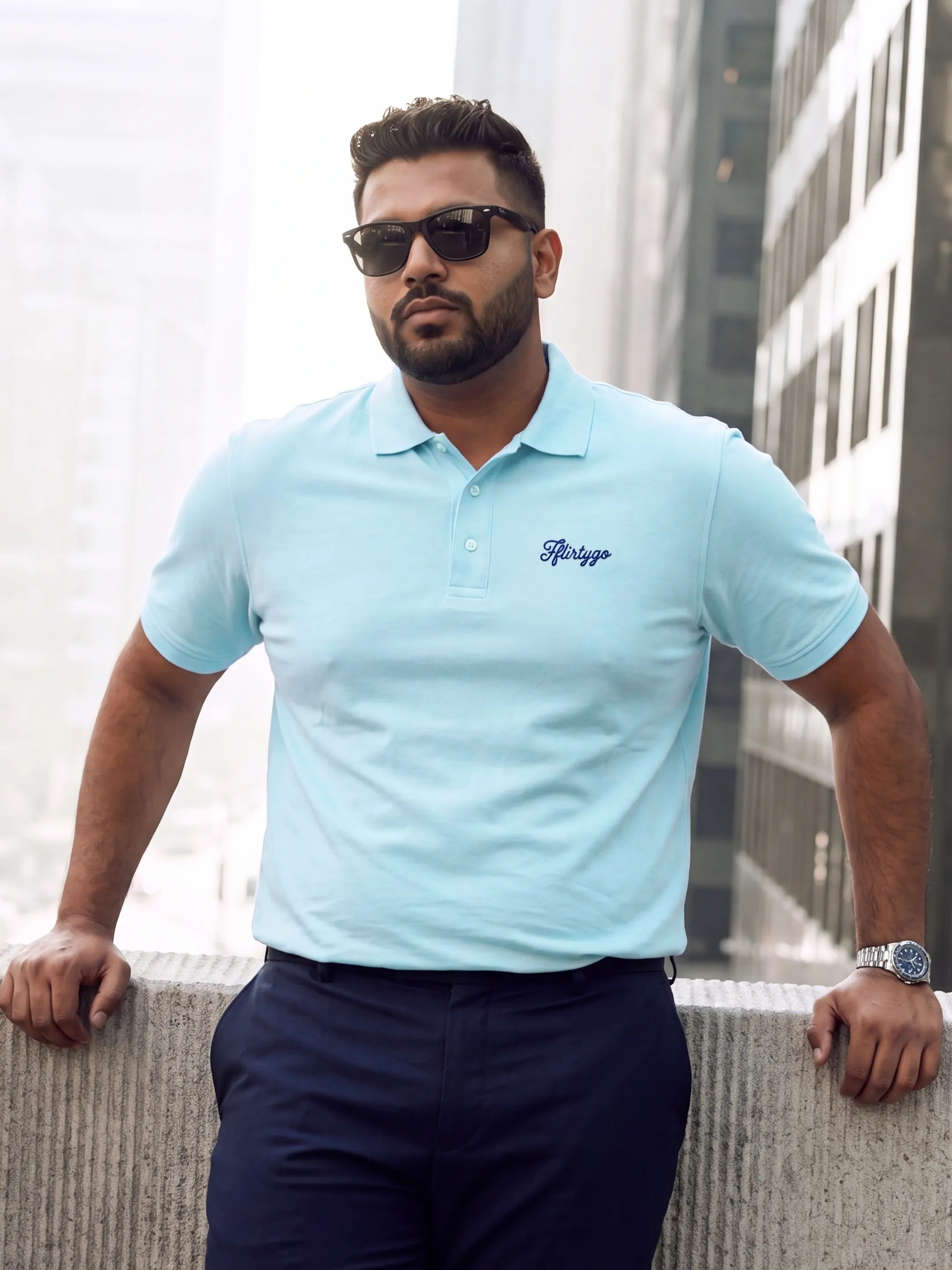 Sky Blue Men's PurEase Core Polo