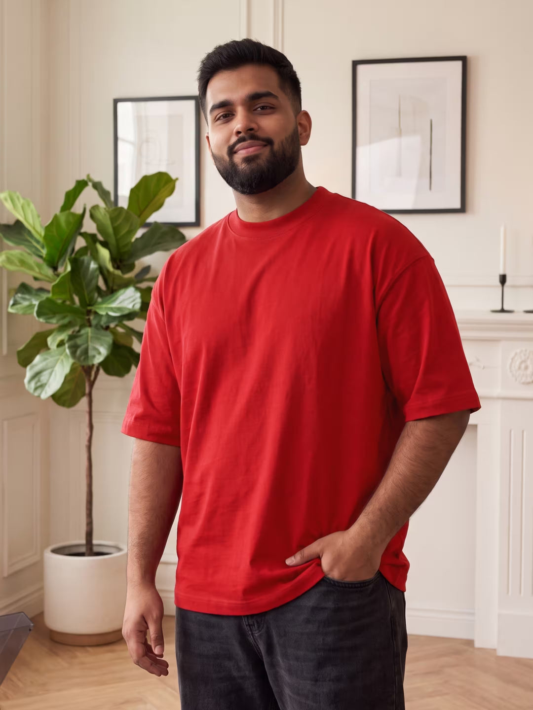 Red Men's Oversized T-Shirt