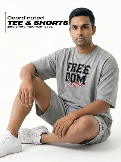 Freedom Cotton Mens T Shirt and Shorts Combo Set