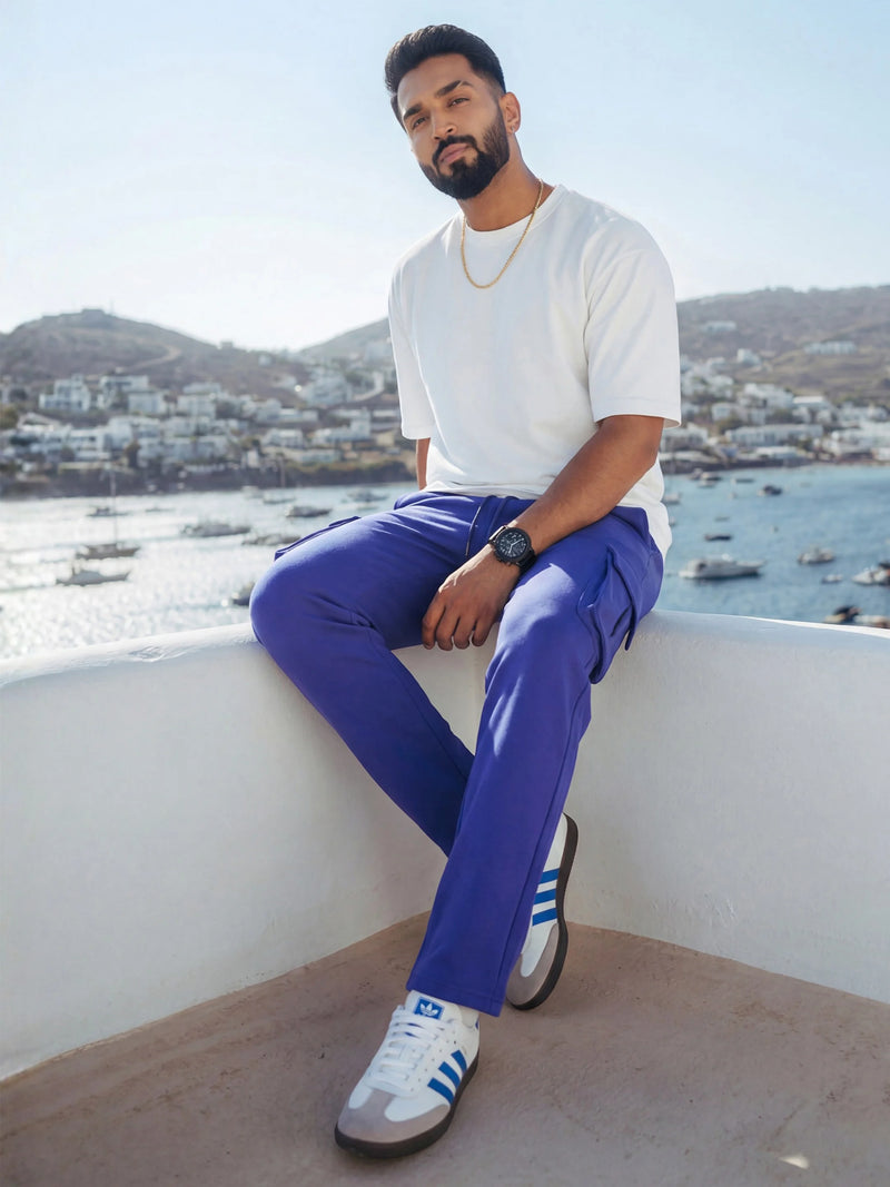 Royal Blue Cargo Joggers w/ 4 Pockets