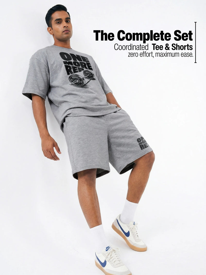 One More Rep Cotton Mens T Shirt and Shorts Combo Set