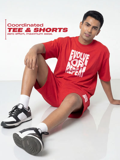 Evolve Or Repeat Cotton Men's Oversized Coord Sets