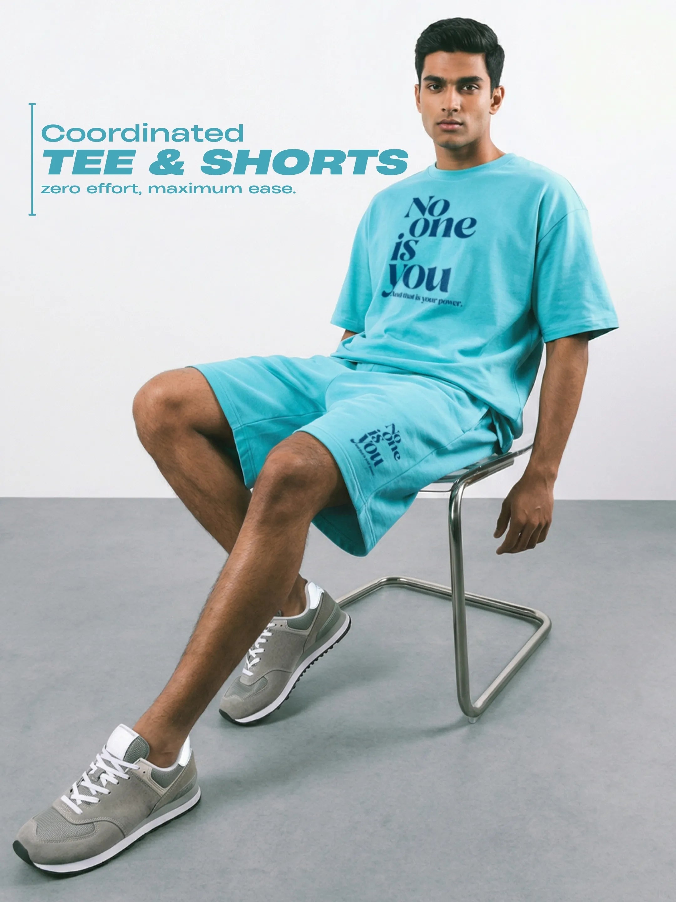 No One Is You Cotton Men's Oversized Coord Sets