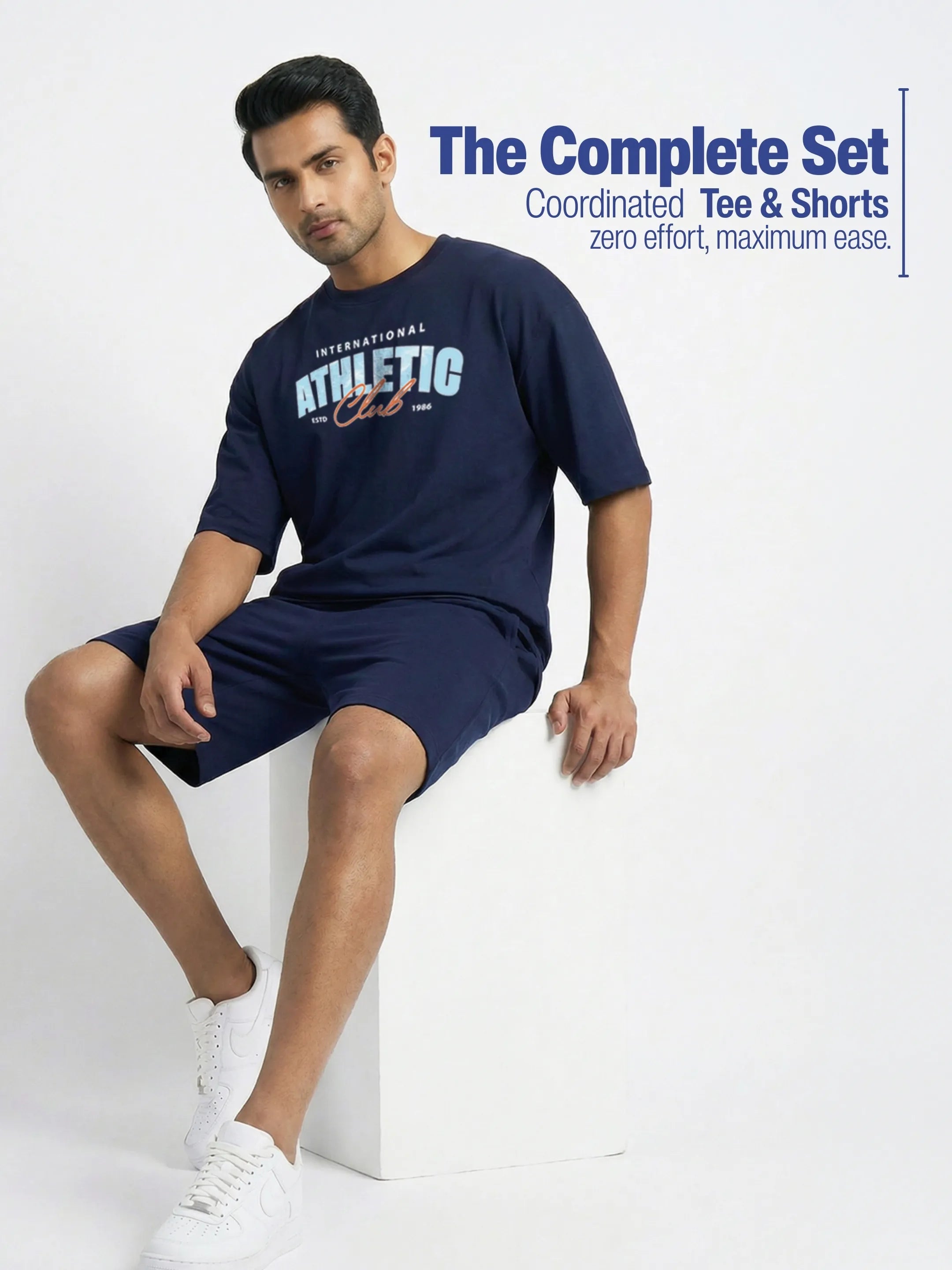 Athletic Cotton Men's Oversized Coord Sets