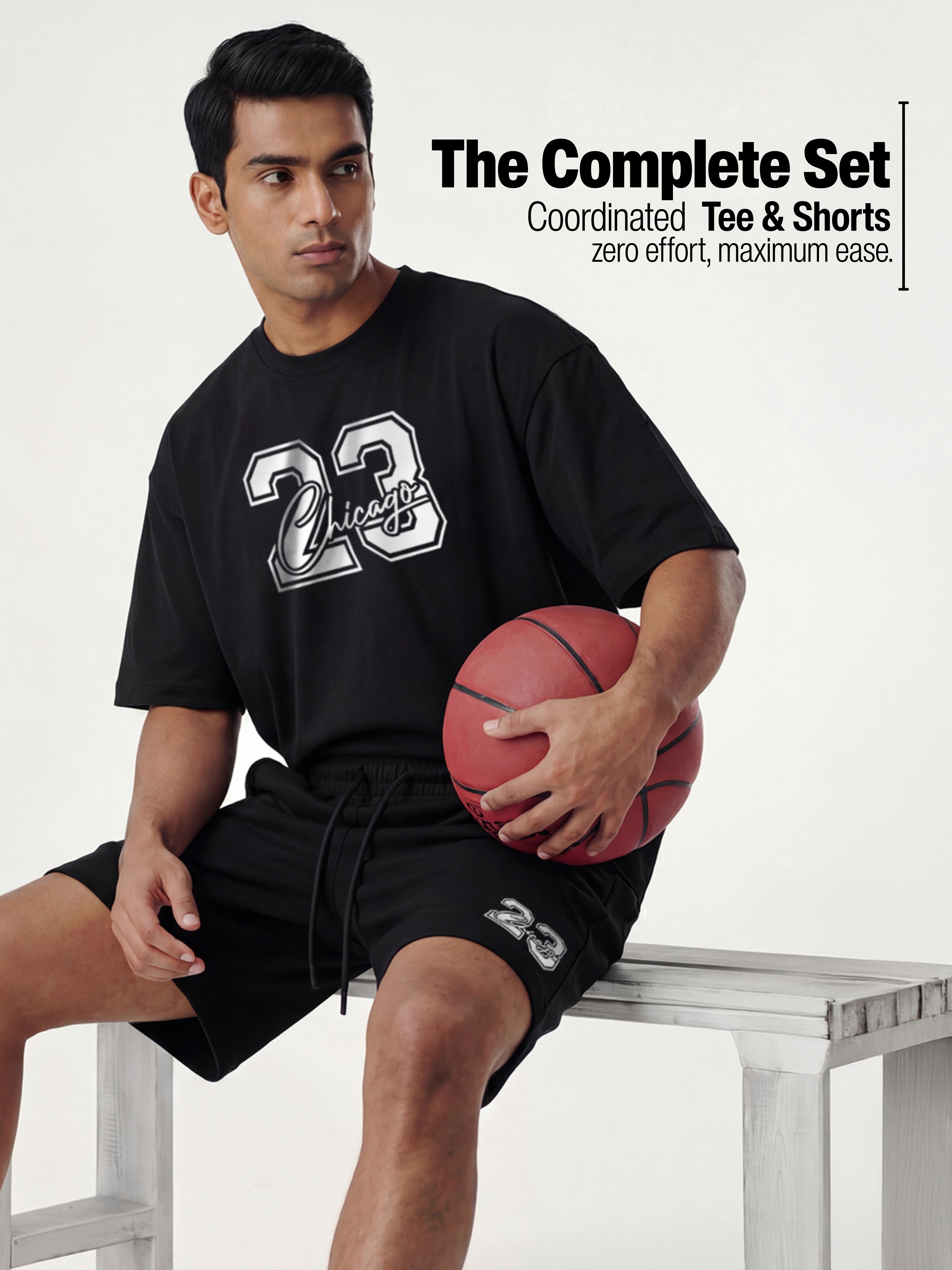 23 Chicago Cotton Mens T Shirt and Shorts Combo Set