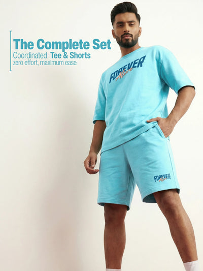 Forever Alive Cotton Mens T Shirt and Shorts Combo Set