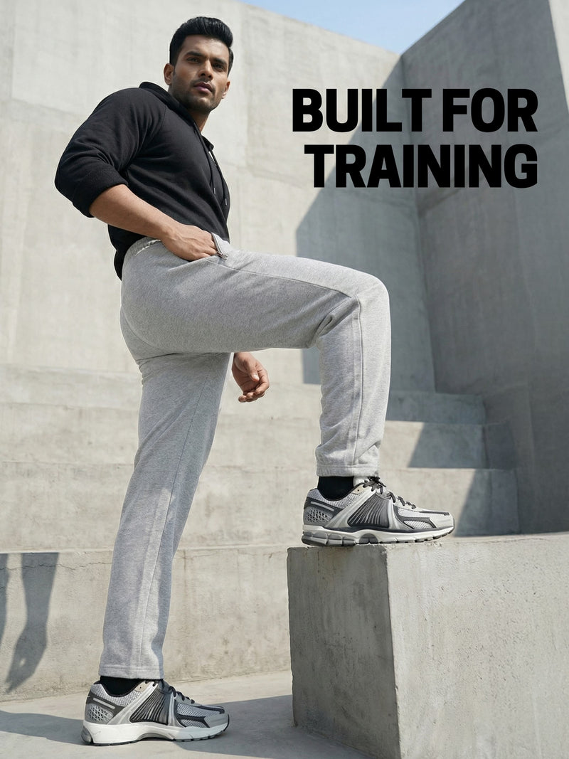 Grey Straight-Fit Joggers