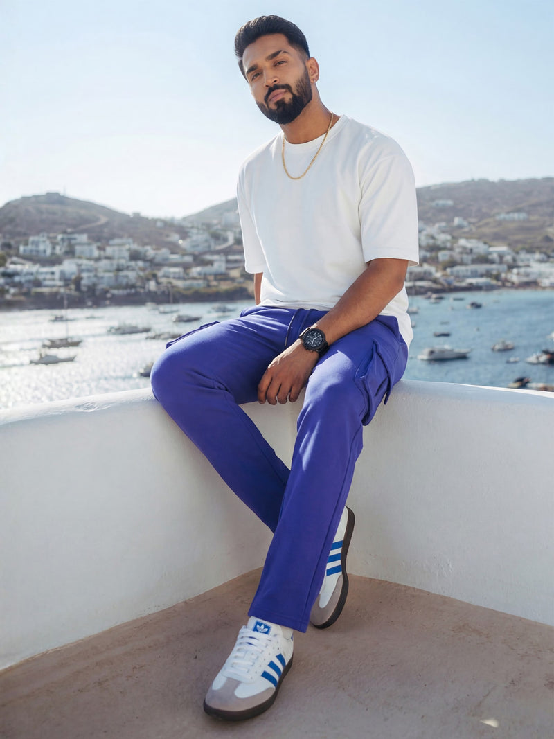 Royal Blue Cargo Joggers w/ 4 Pockets