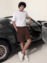 Brown Cargo Cotton Men's Shorts