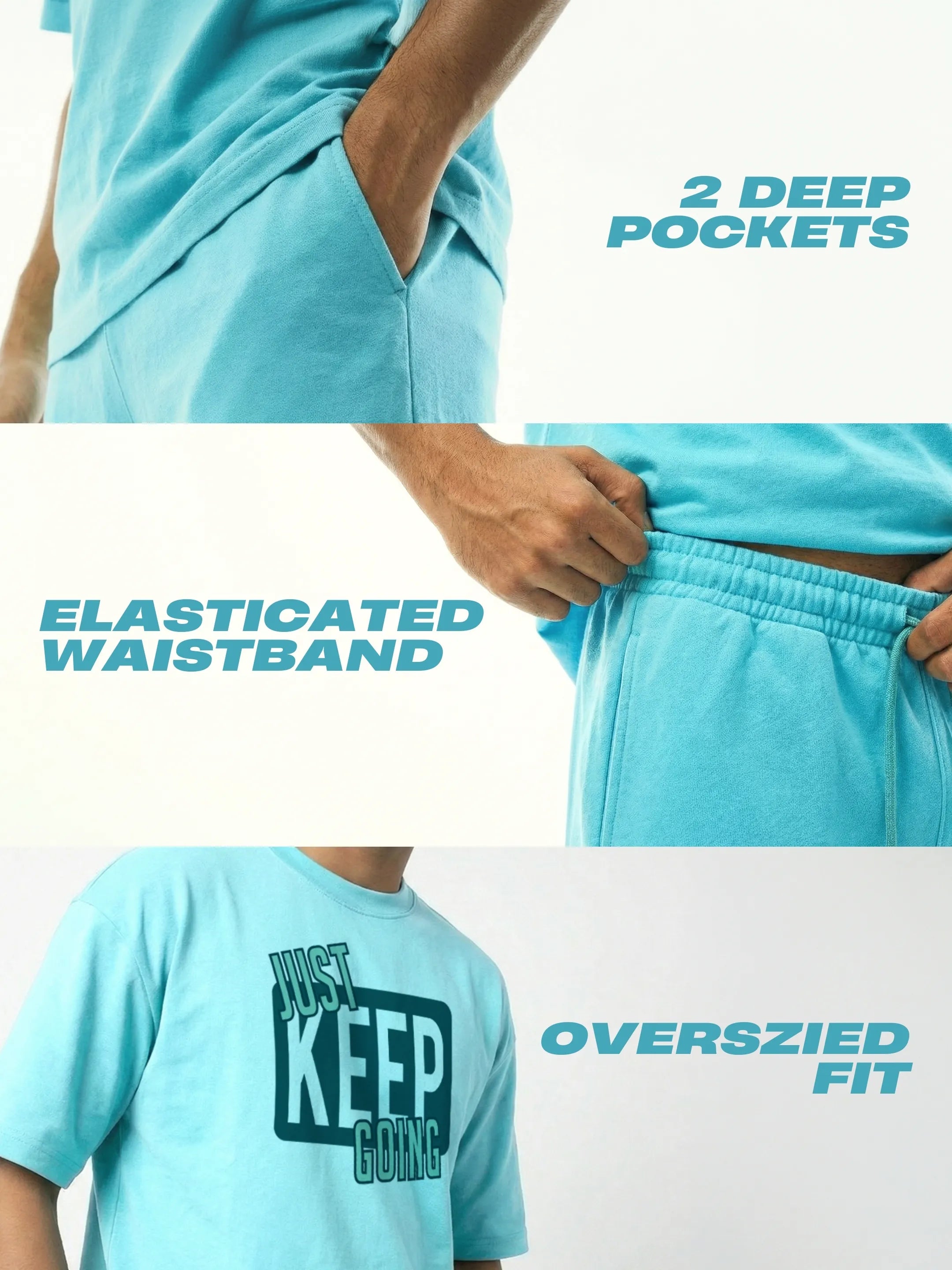 Just Keep Going Cotton Men's Oversized Coord Sets