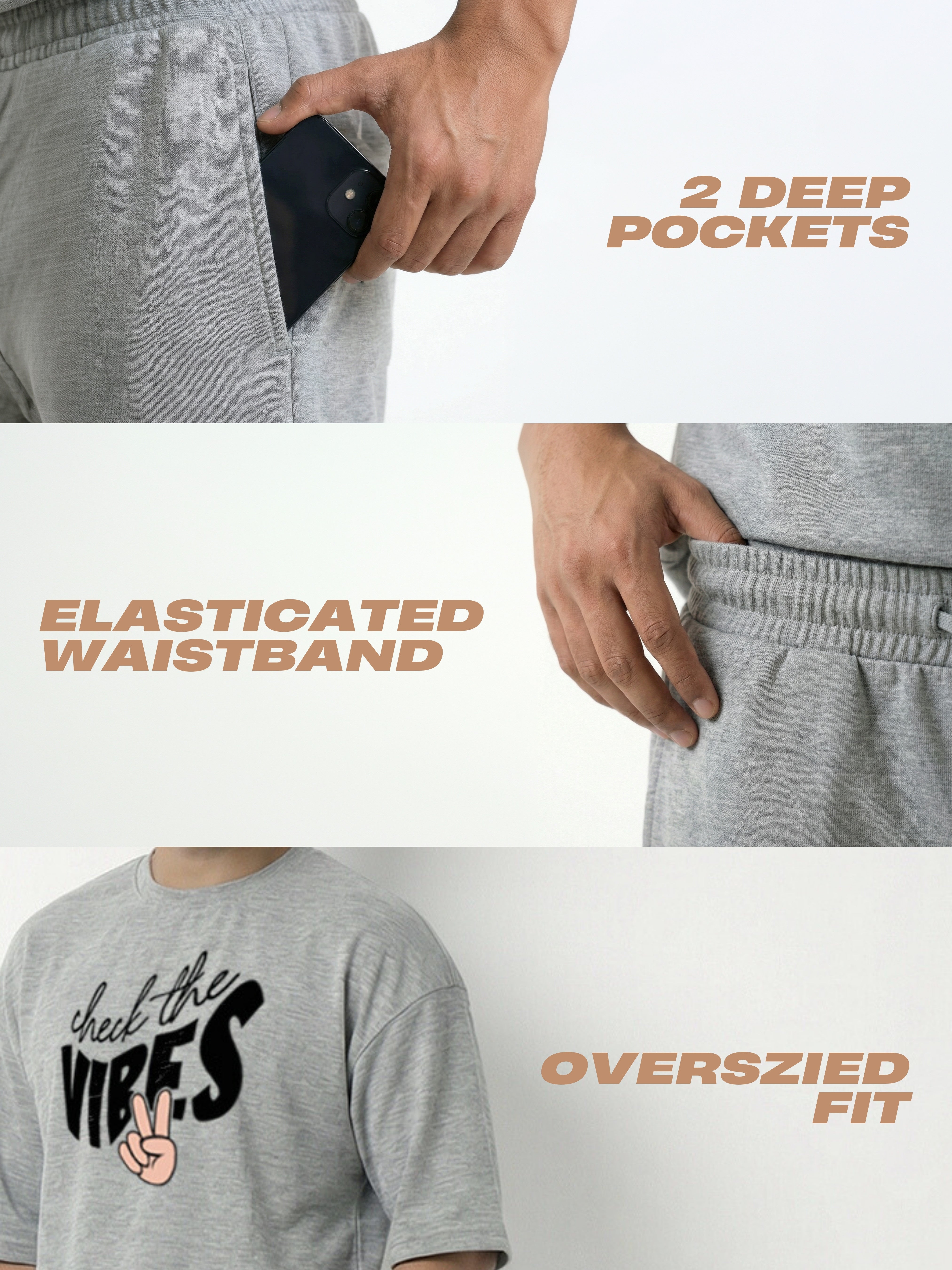 Check The Vibes Cotton Mens T Shirt and Shorts Combo Set