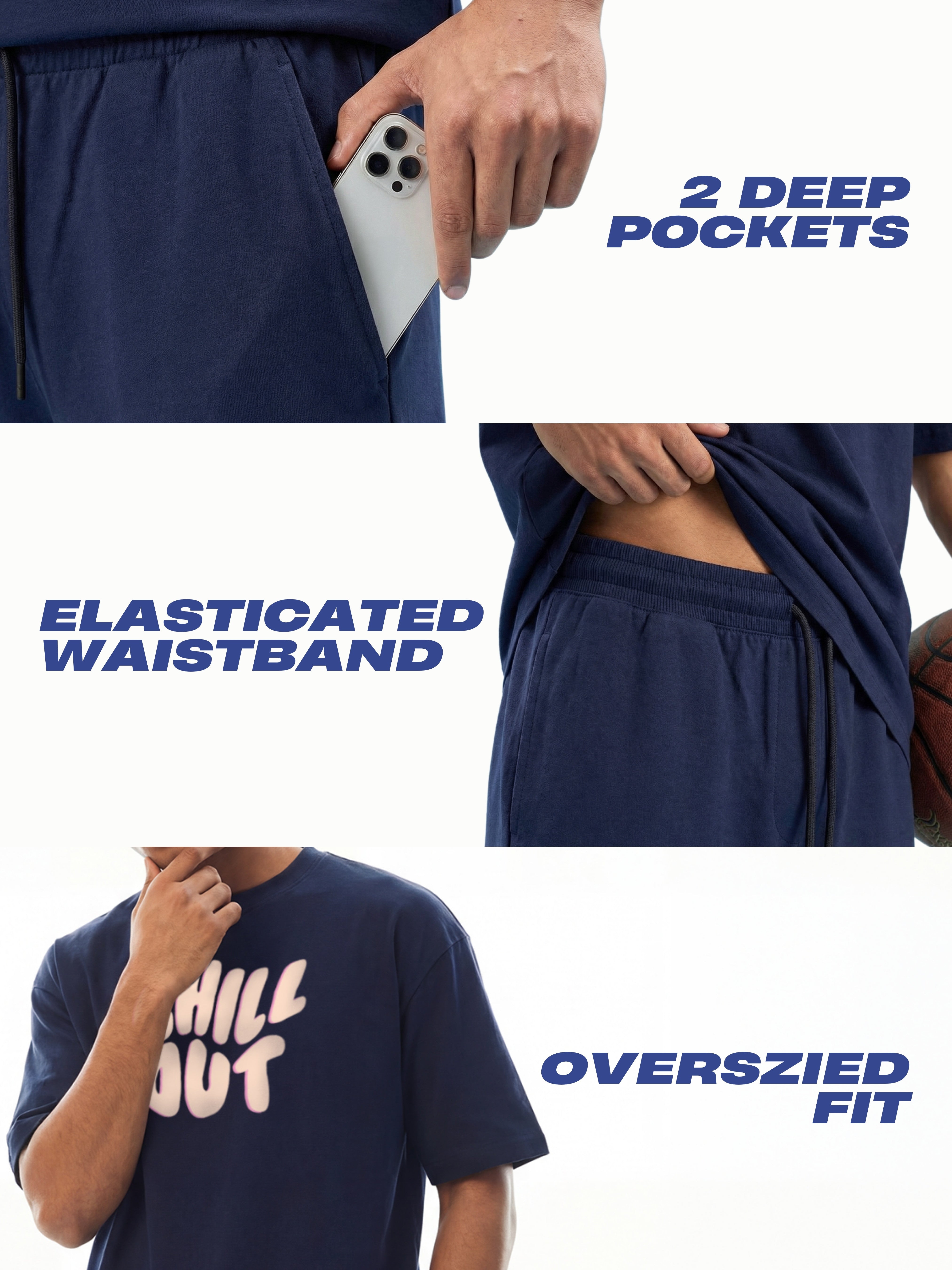 Chill Out Cotton Men's Oversized Coord Sets