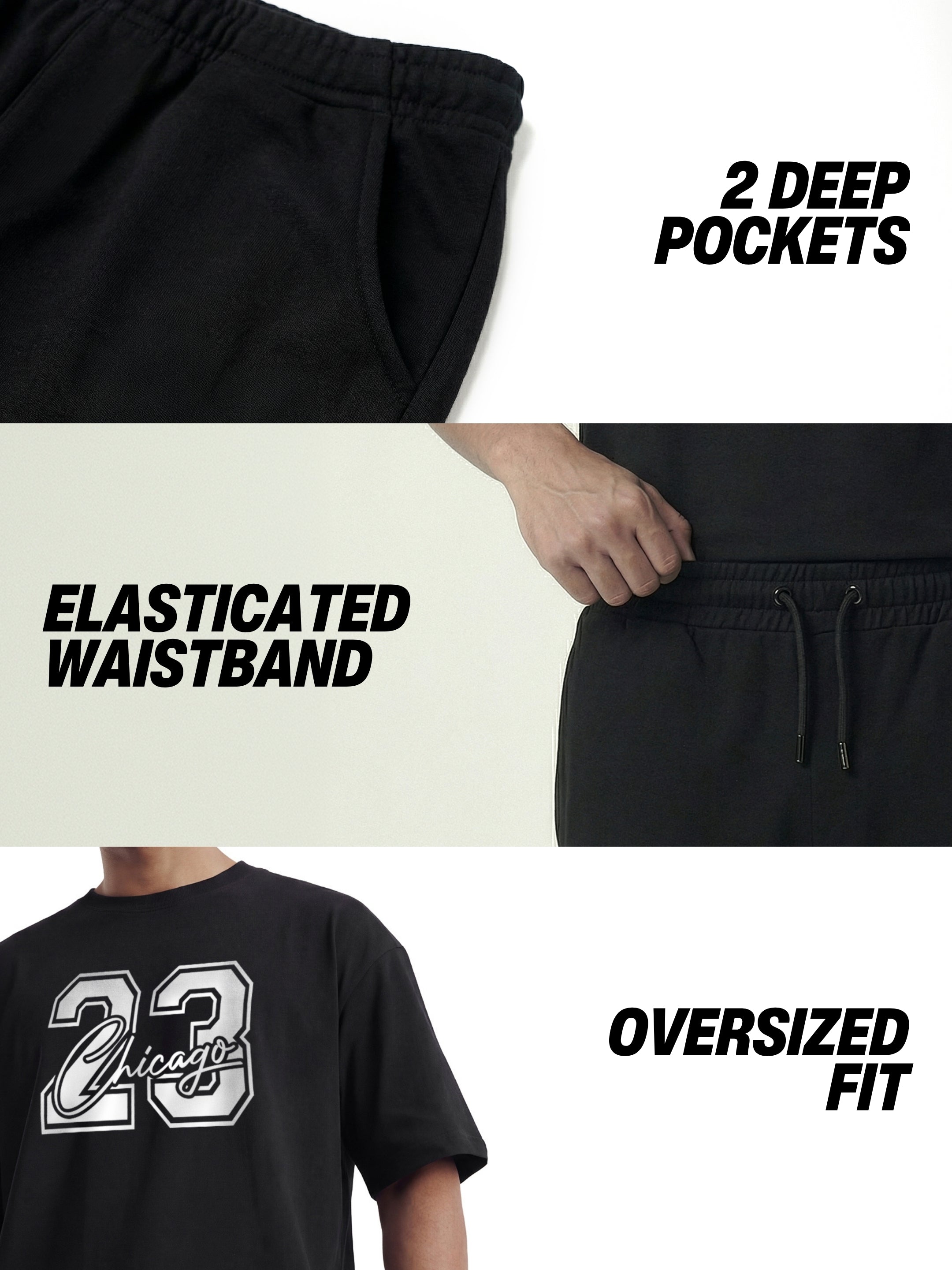 23 Chicago Cotton Men's Oversized Coord Sets
