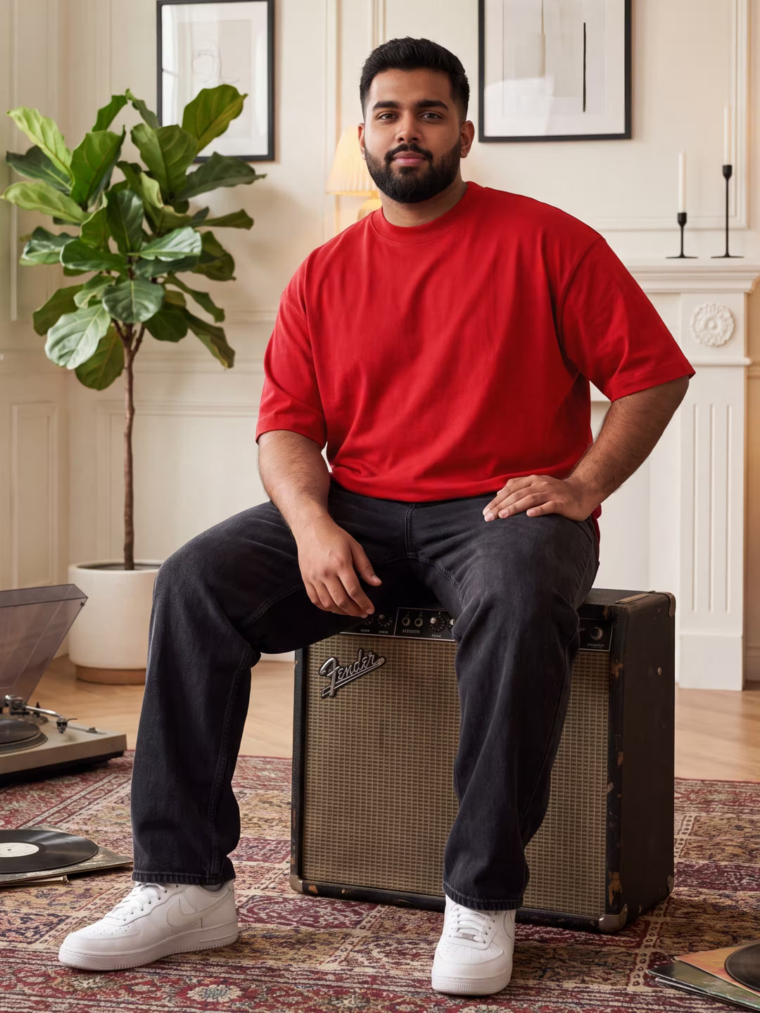 Red Men's Oversized T-Shirt