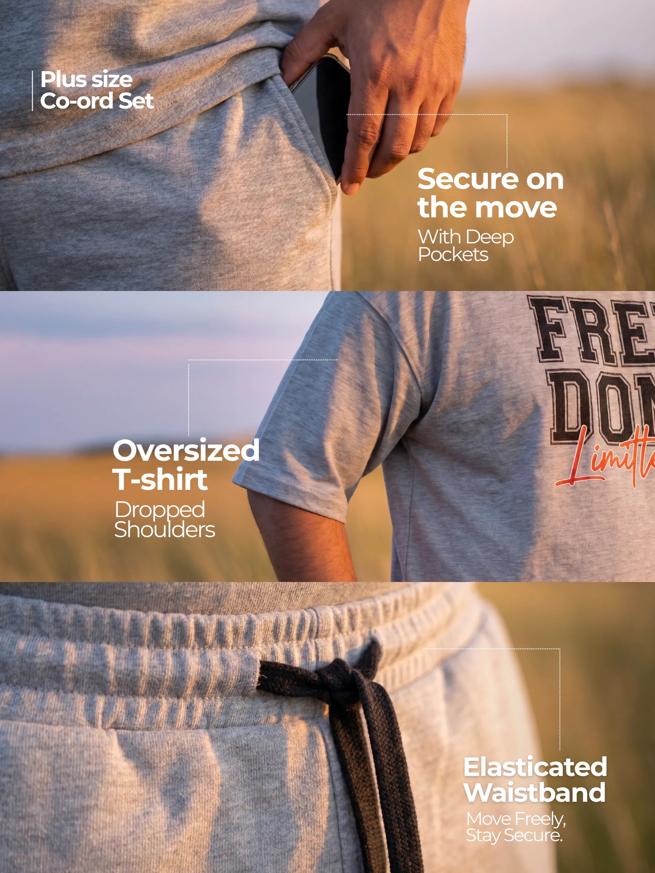 Freedom Cotton Men's Oversized Coord Sets
