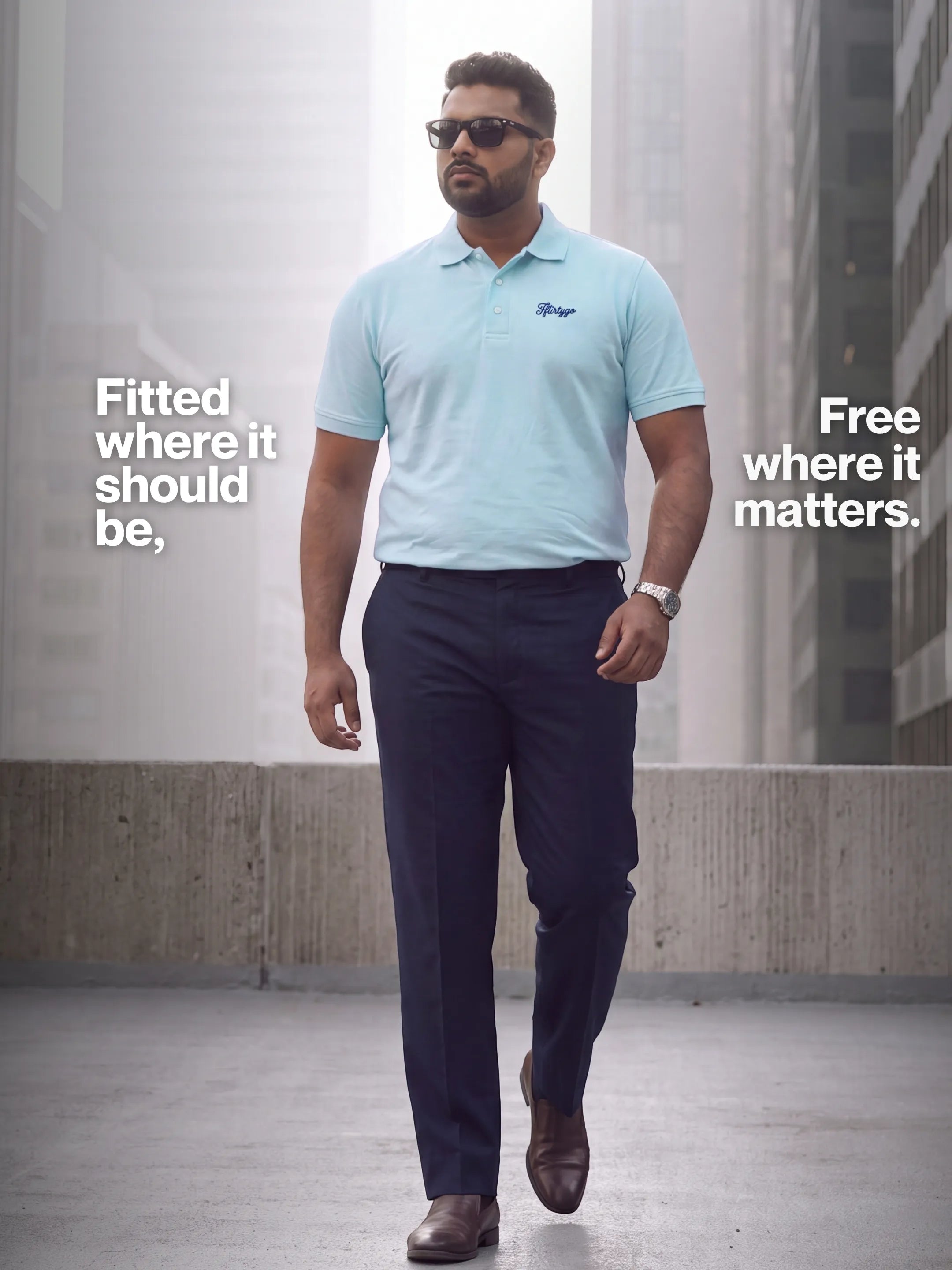 Sky Blue Men's PurEase Core Polo