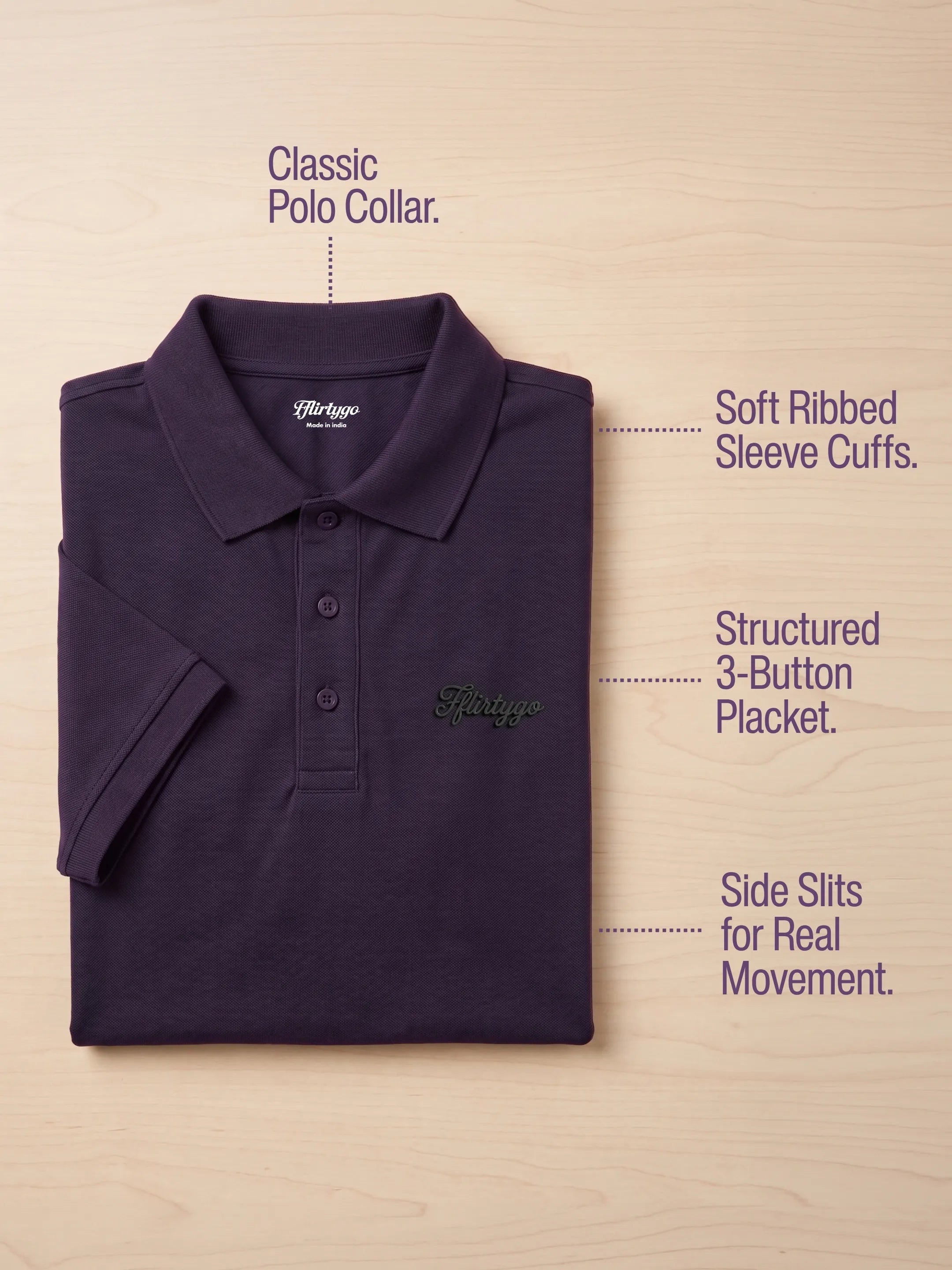 Deep Plum Men's PurEase Core Polo
