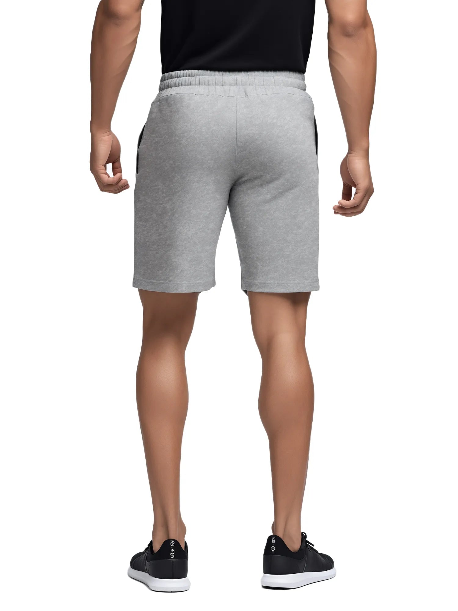 Grey Cotton Mens Shorts