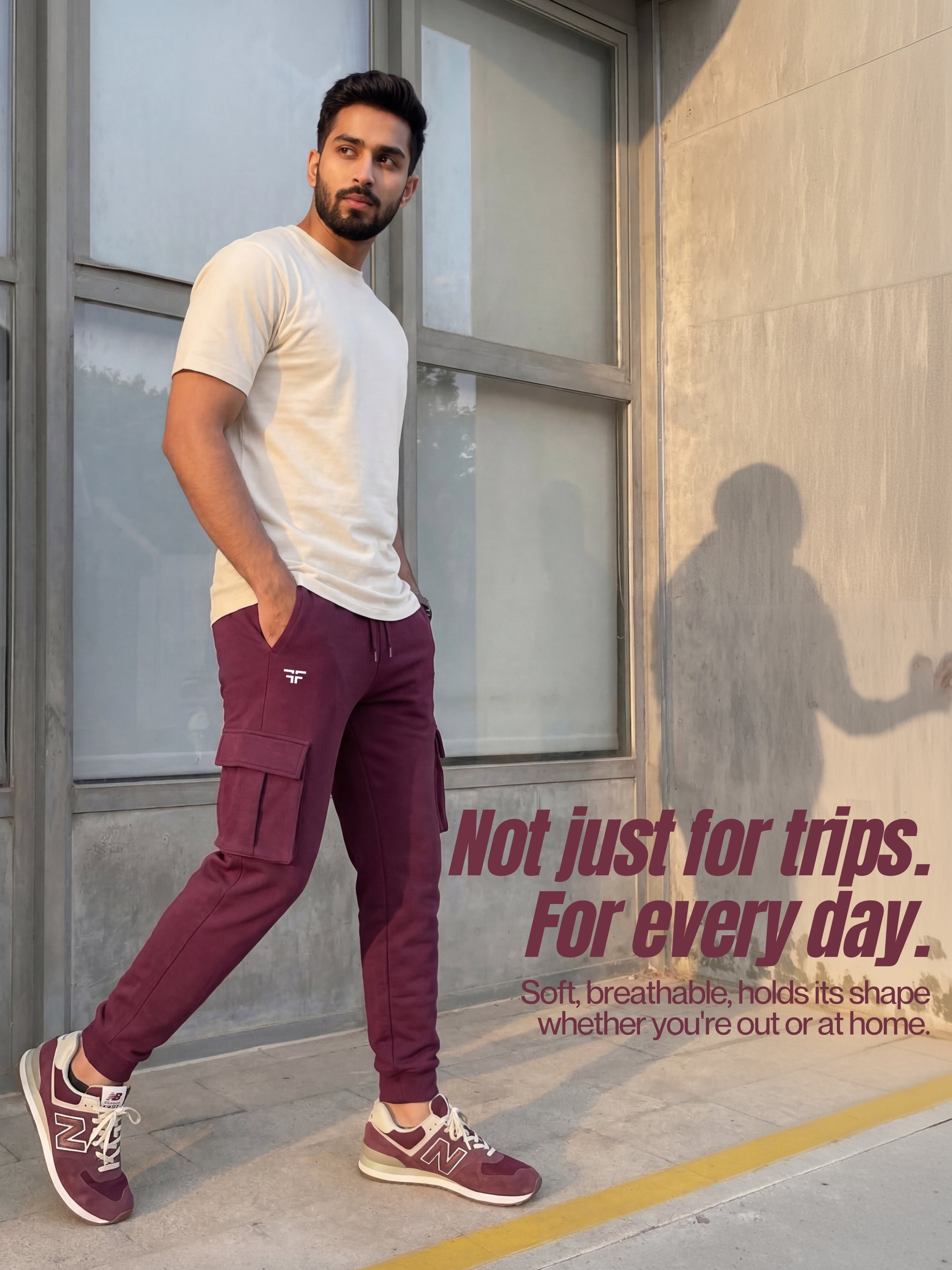 Maroon Joggers w/ Box Pockets
