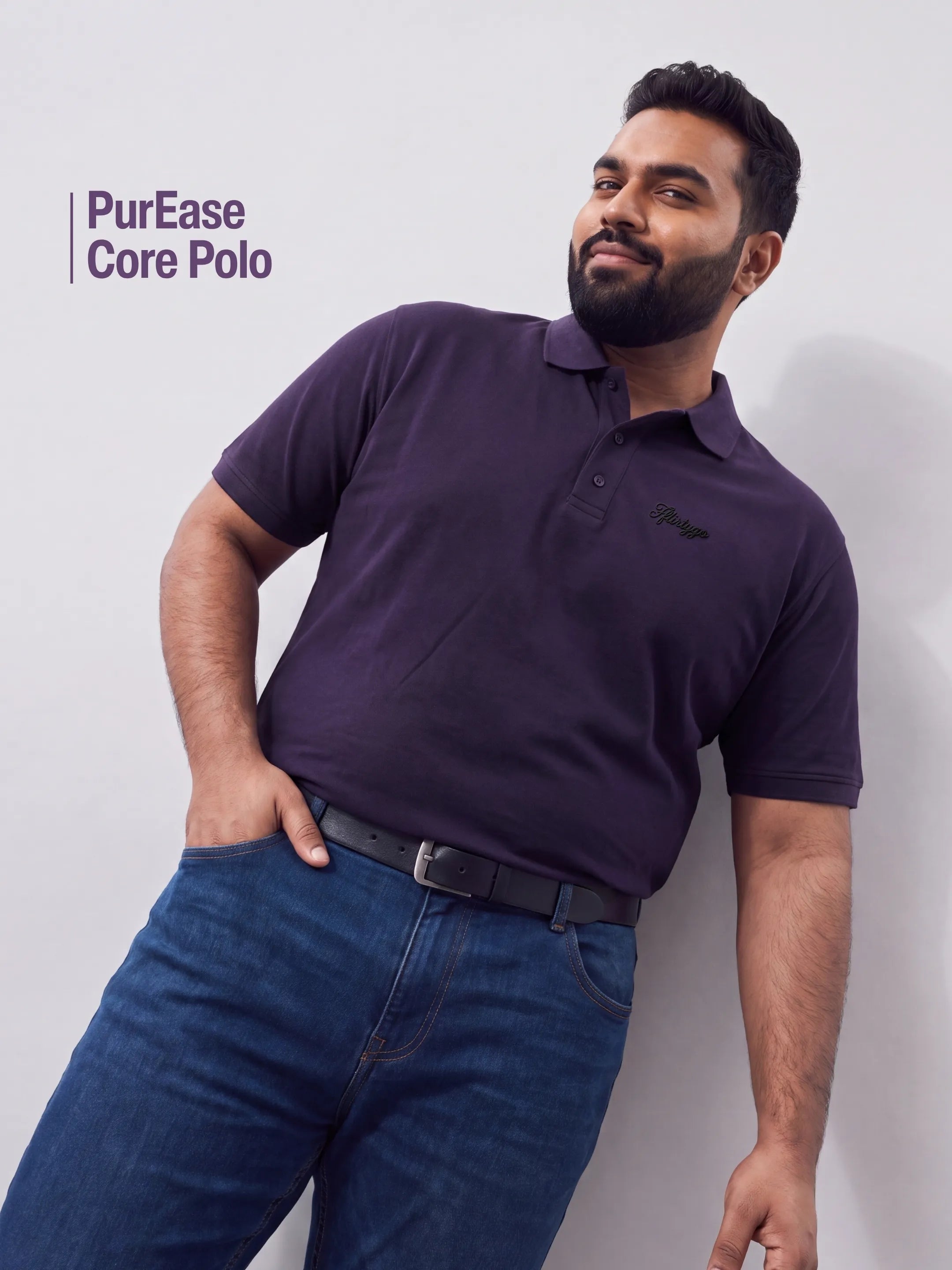 Deep Plum Men's PurEase Core Polo