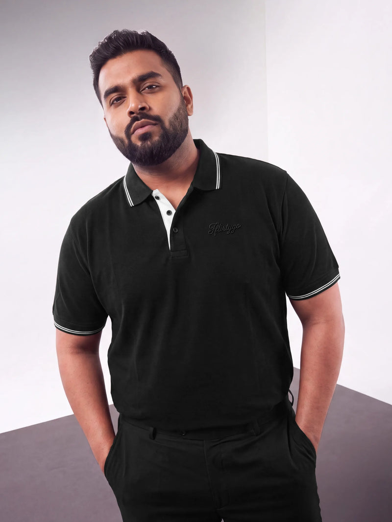 Tuxedo Black Men's PurEase Elevated Polo