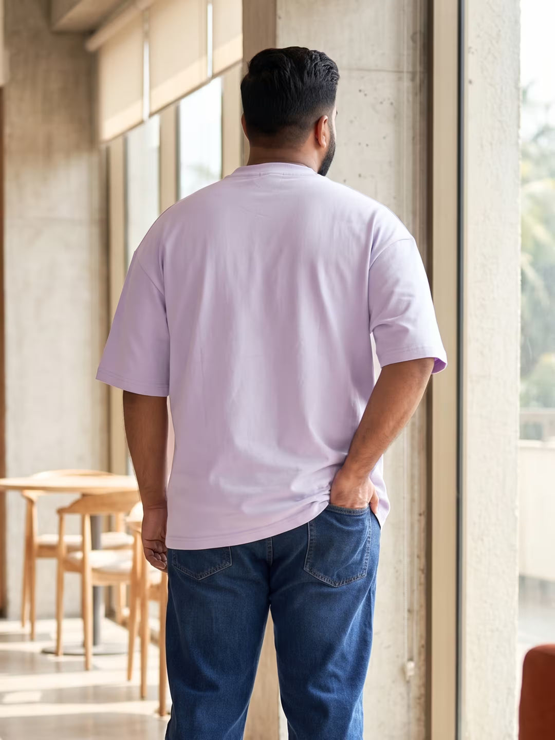 Light Purple Men's Oversized T-Shirt