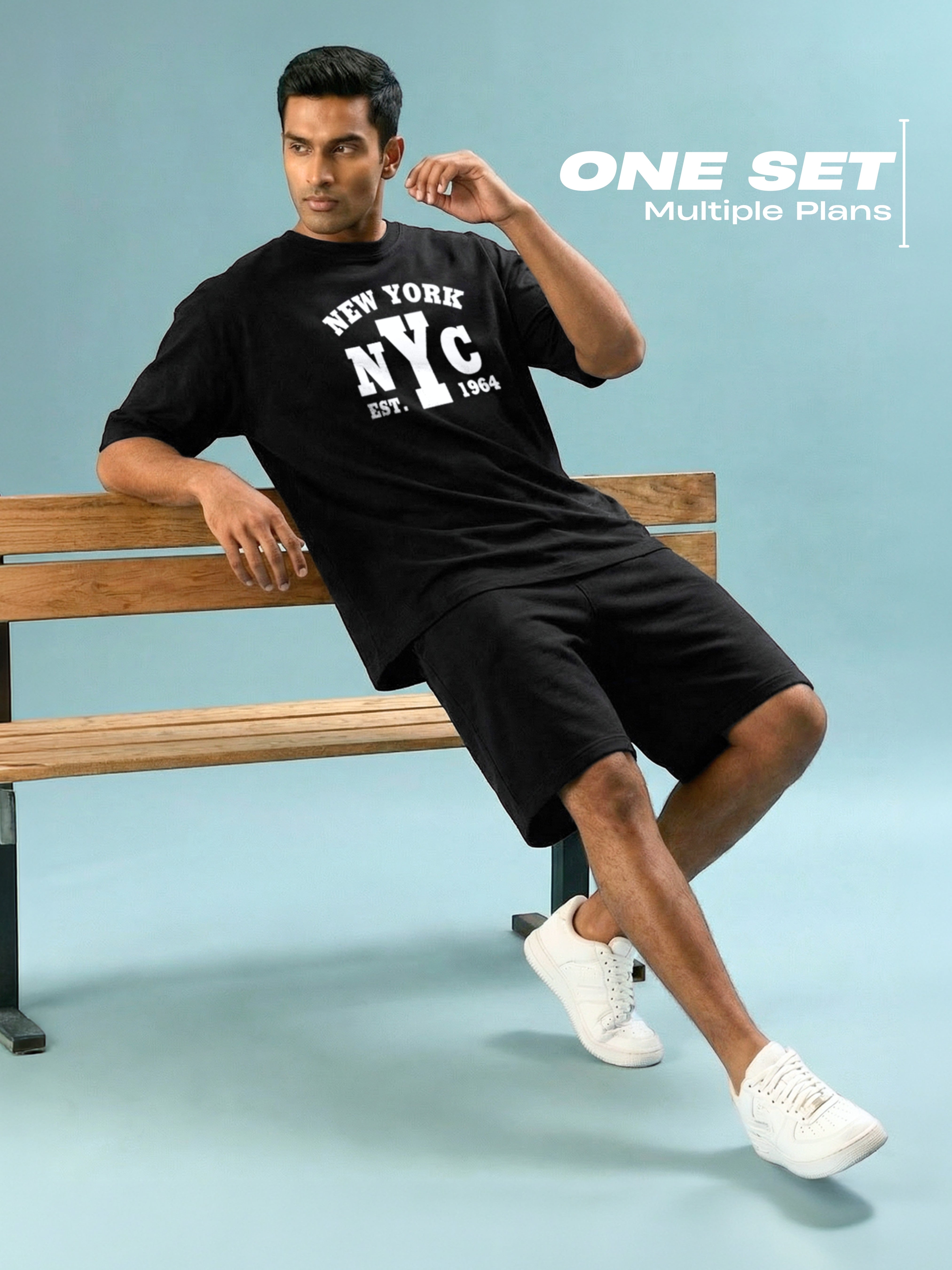 New York Cotton Men's Oversized Coord Sets