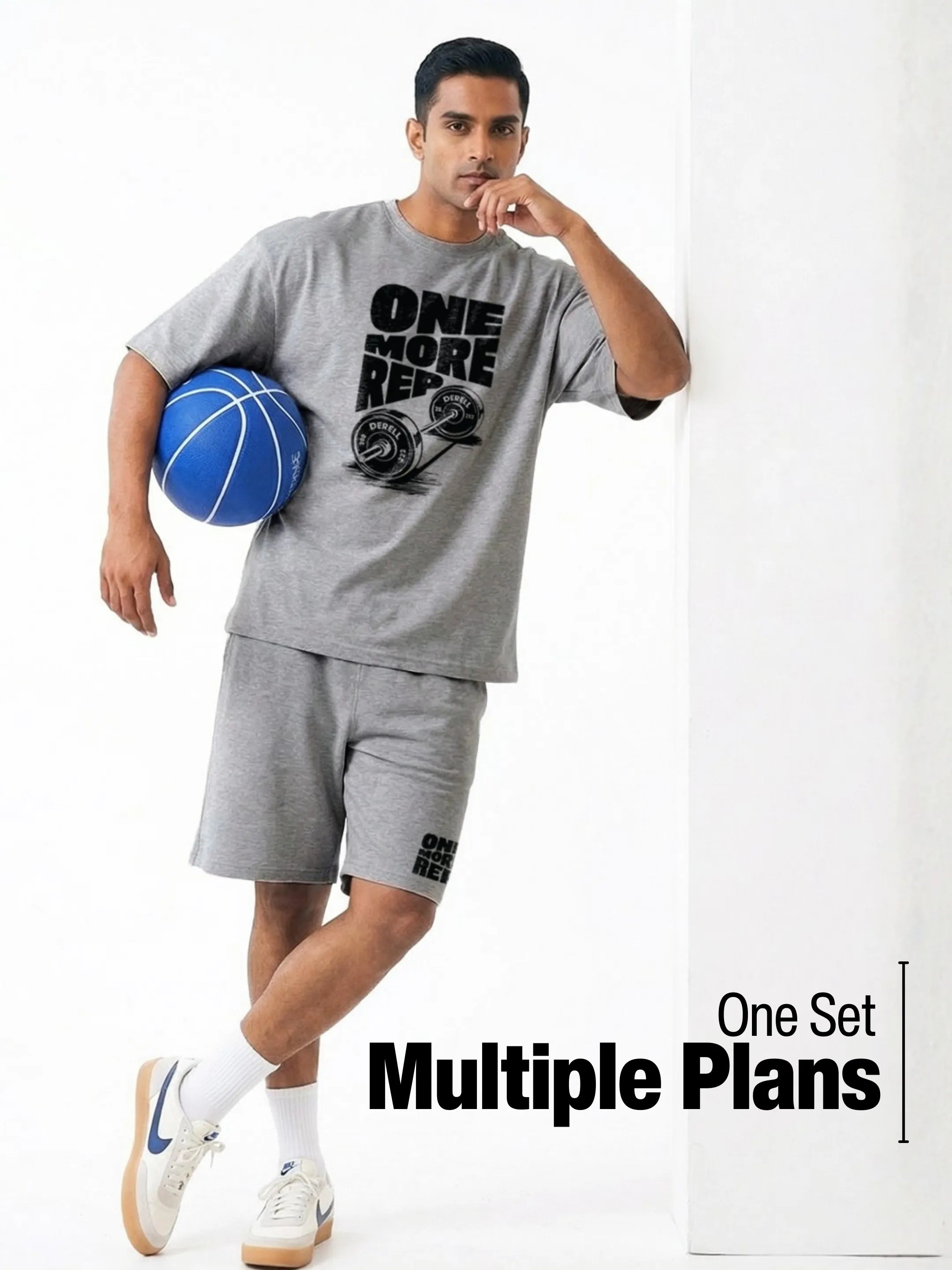 One More Rep Cotton Men's Oversized Coord Sets